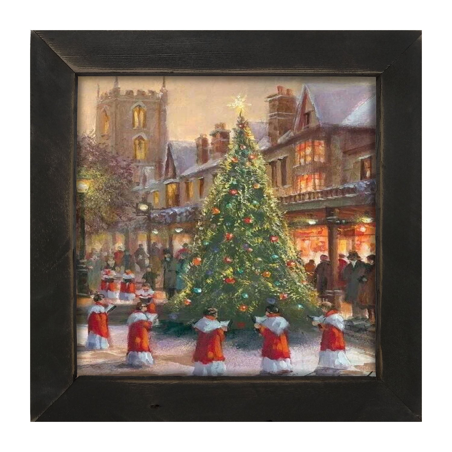 City Christmas Tree with Carolers - Framed art