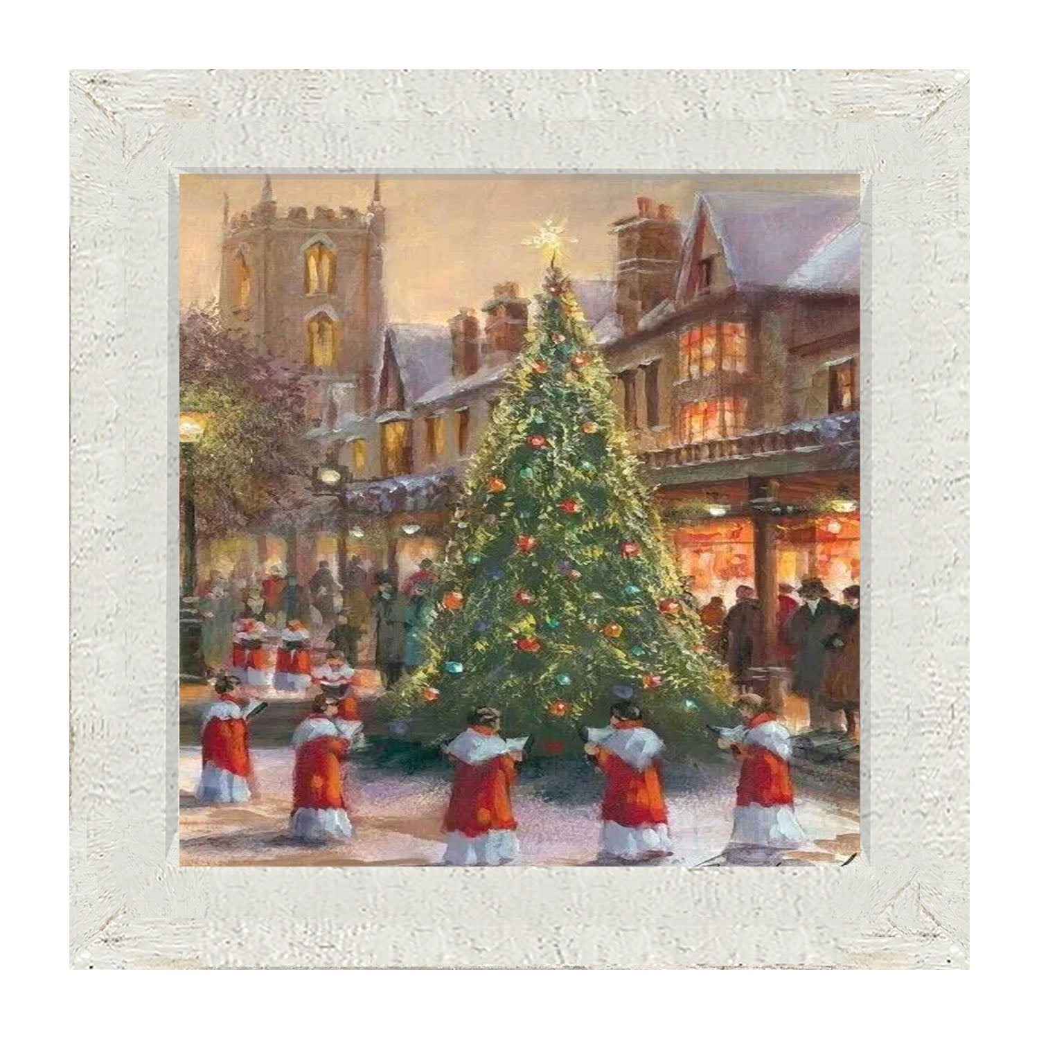 City Christmas Tree with Carolers - Framed art