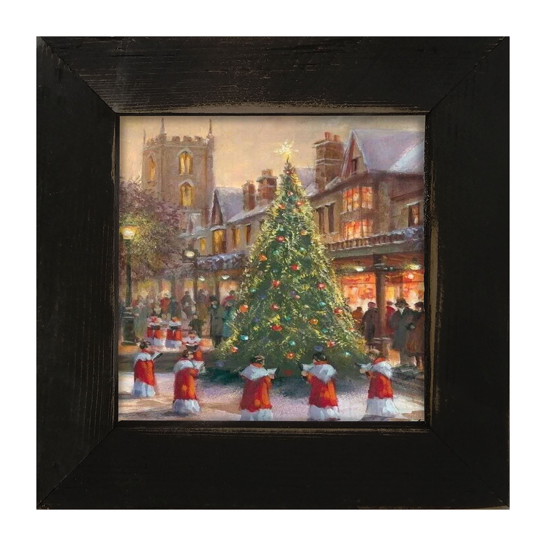 City Christmas Tree with Carolers - Framed art