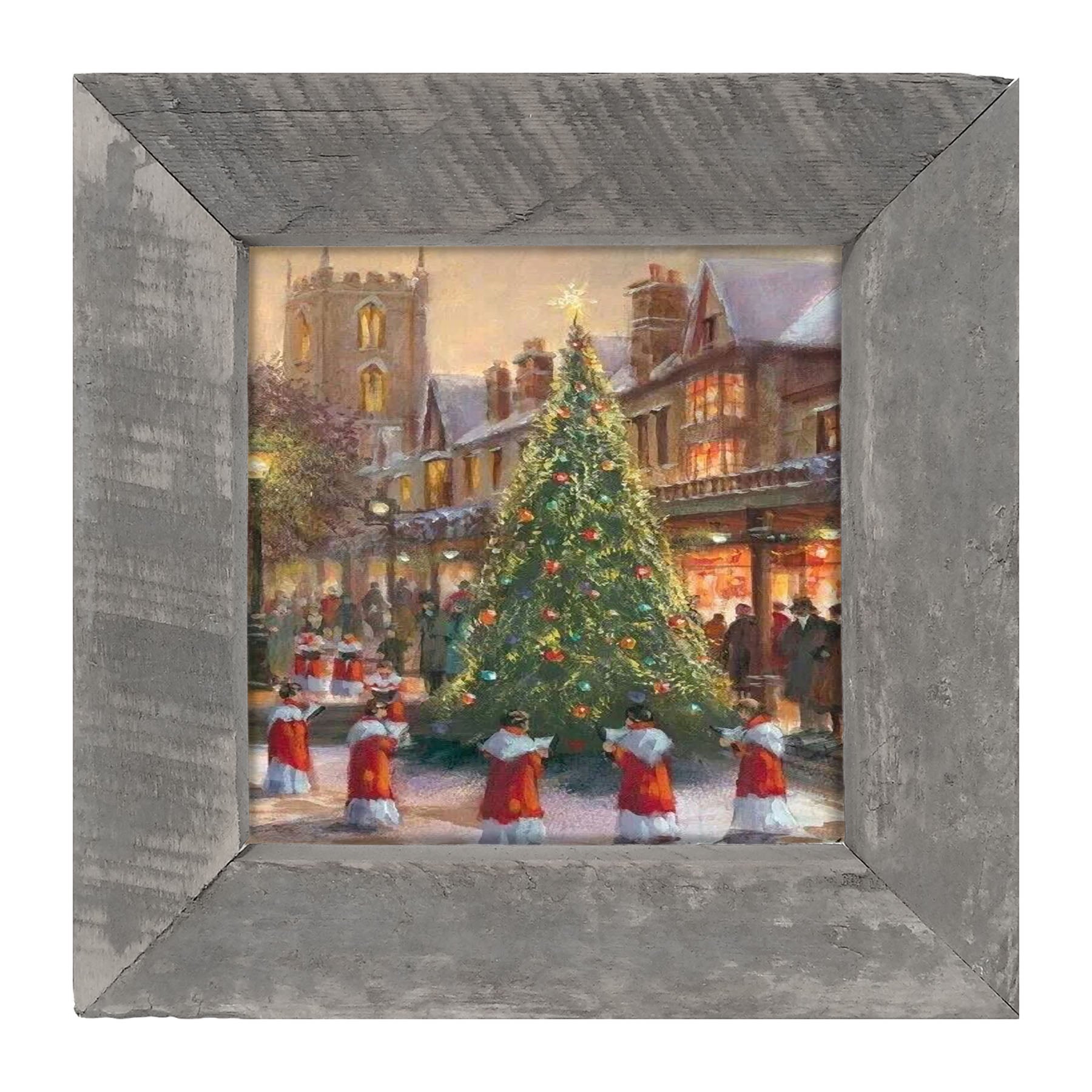 City Christmas Tree with Carolers - Framed art