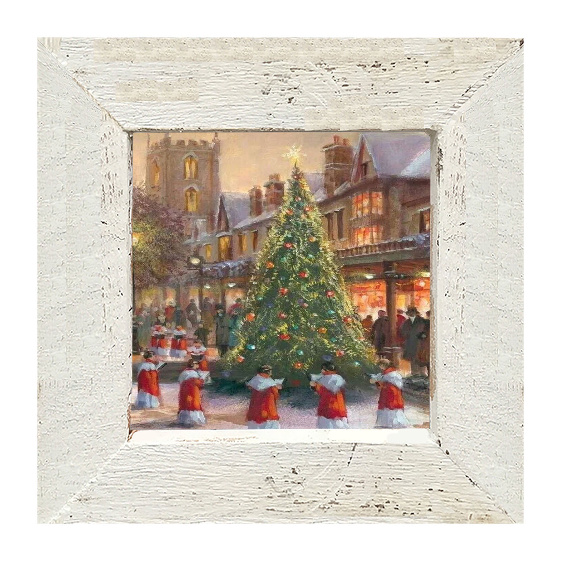 City Christmas Tree with Carolers - Framed art