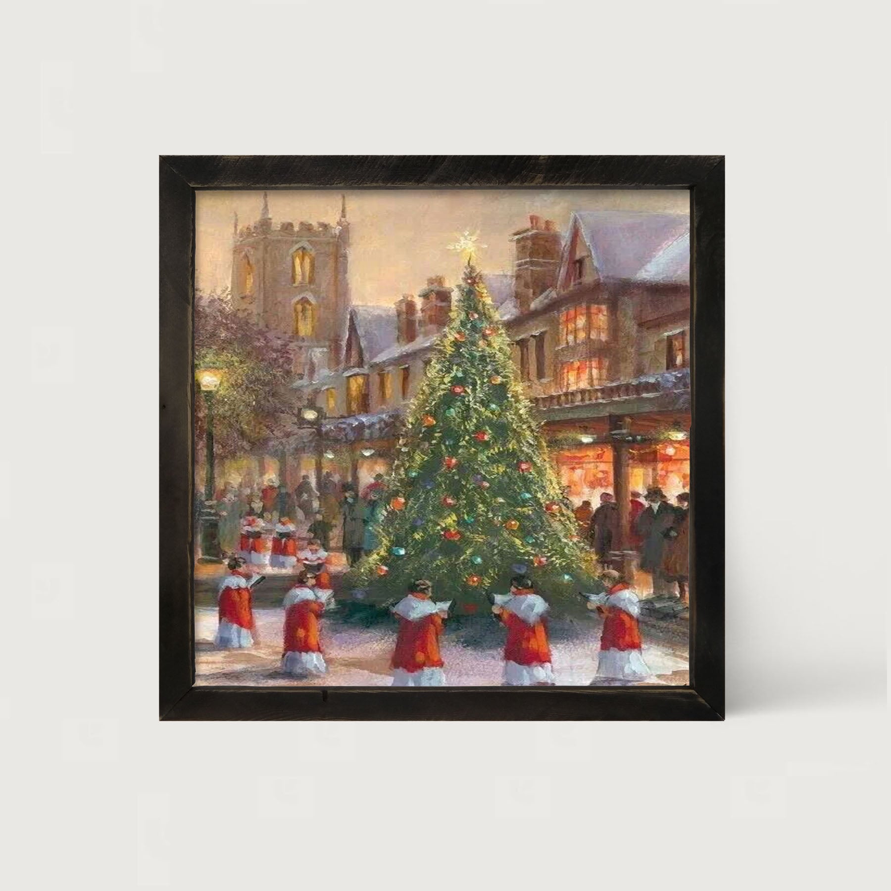 City Christmas Tree with Carolers - Framed art