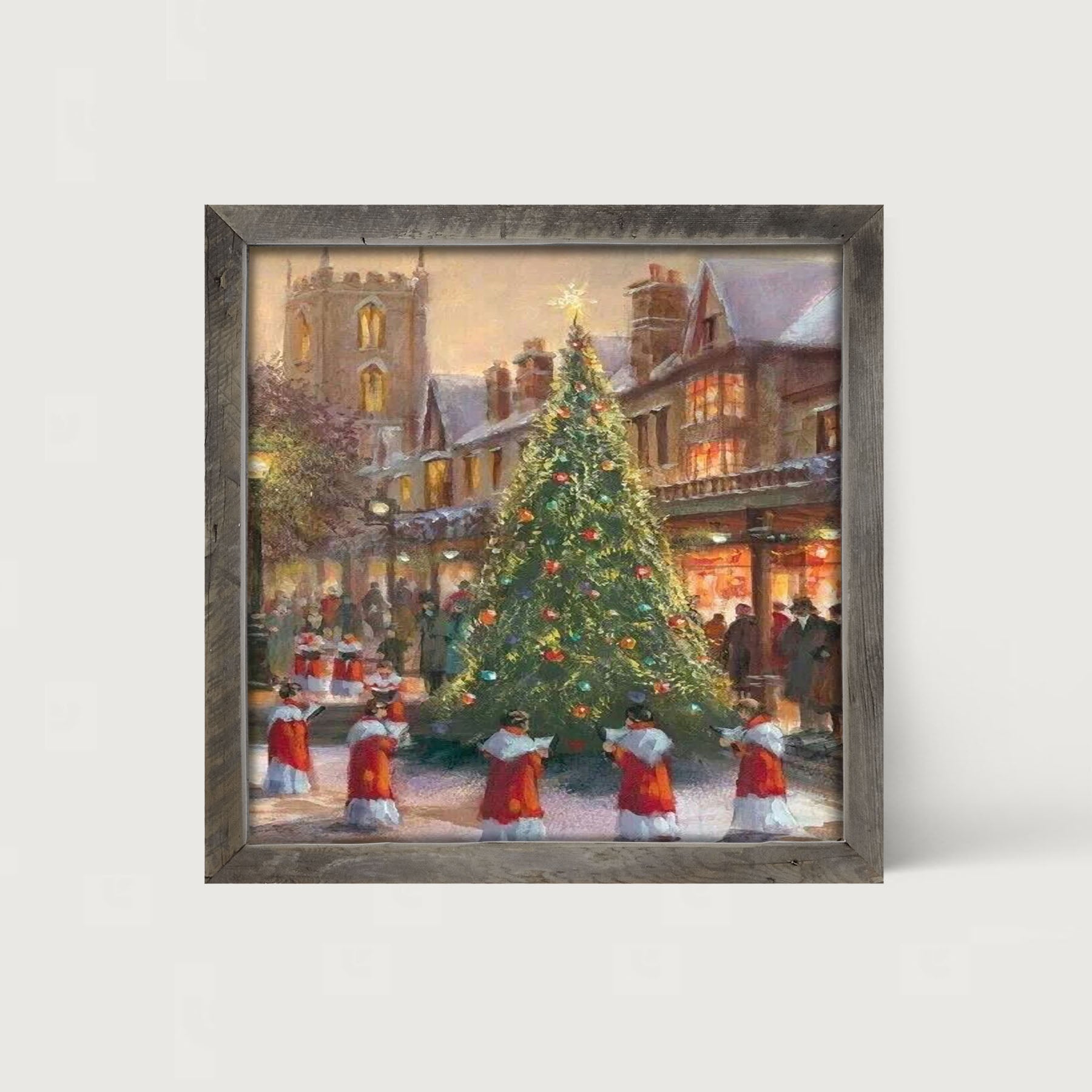 City Christmas Tree with Carolers - Framed art