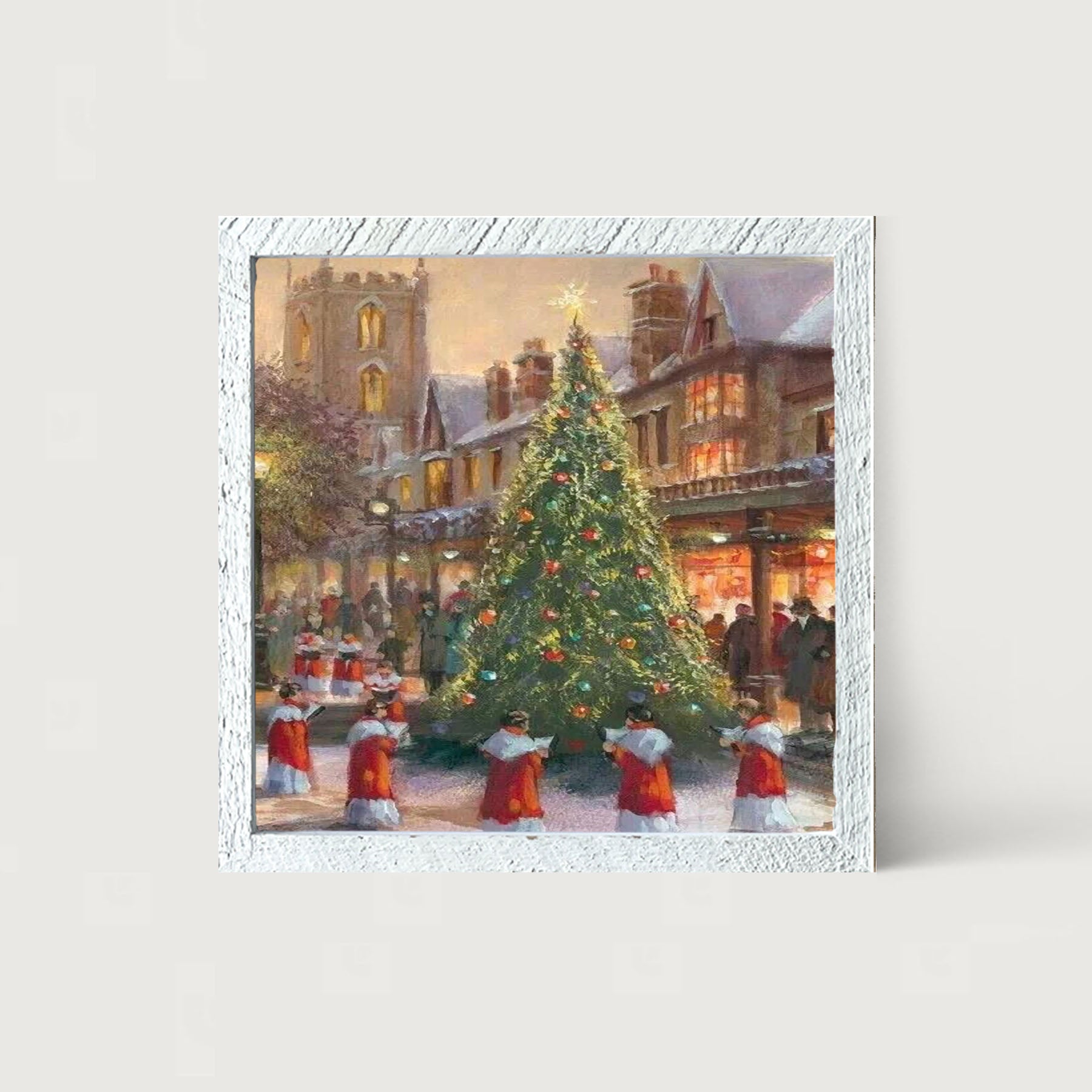 City Christmas Tree with Carolers - Framed art