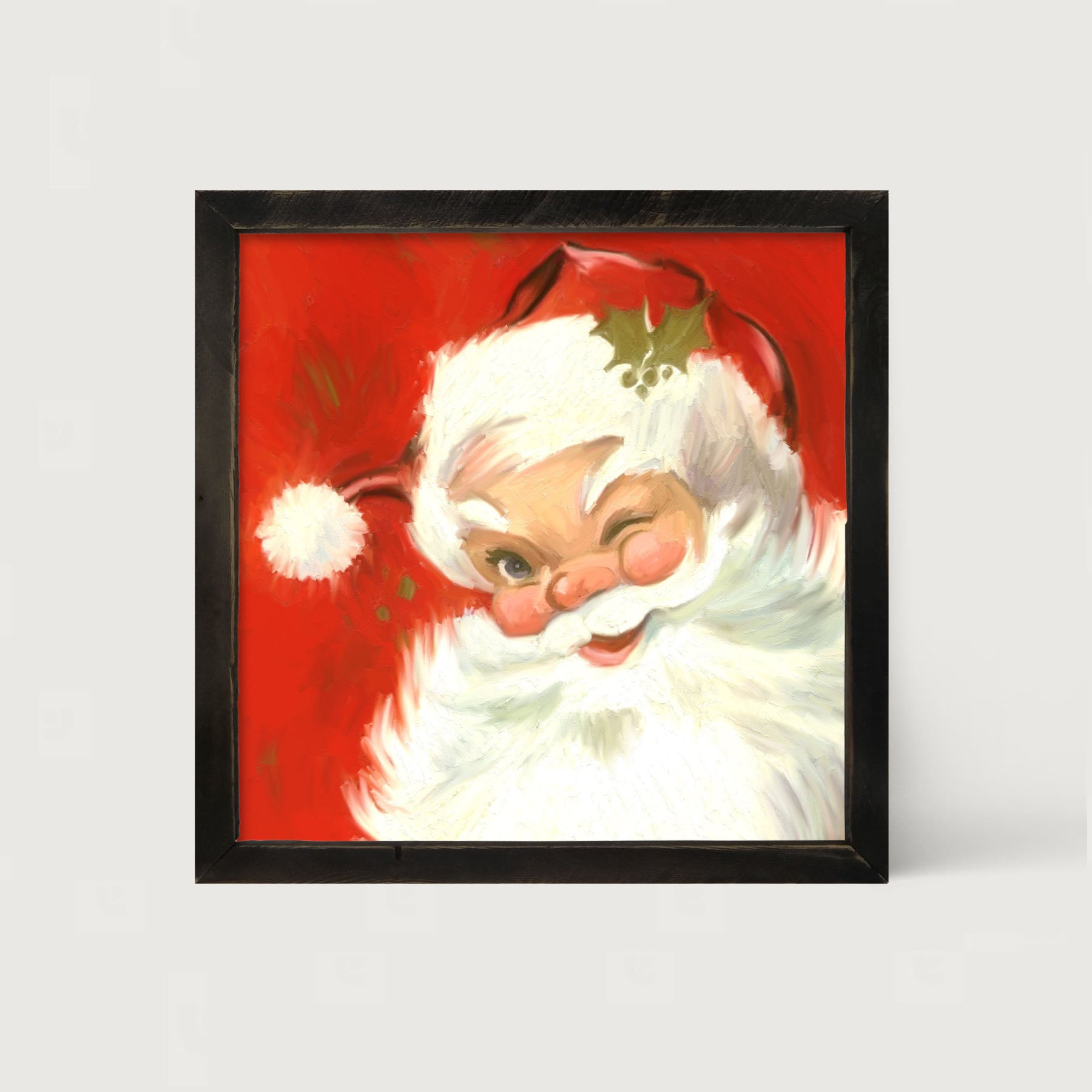Santa's Wink - Framed art