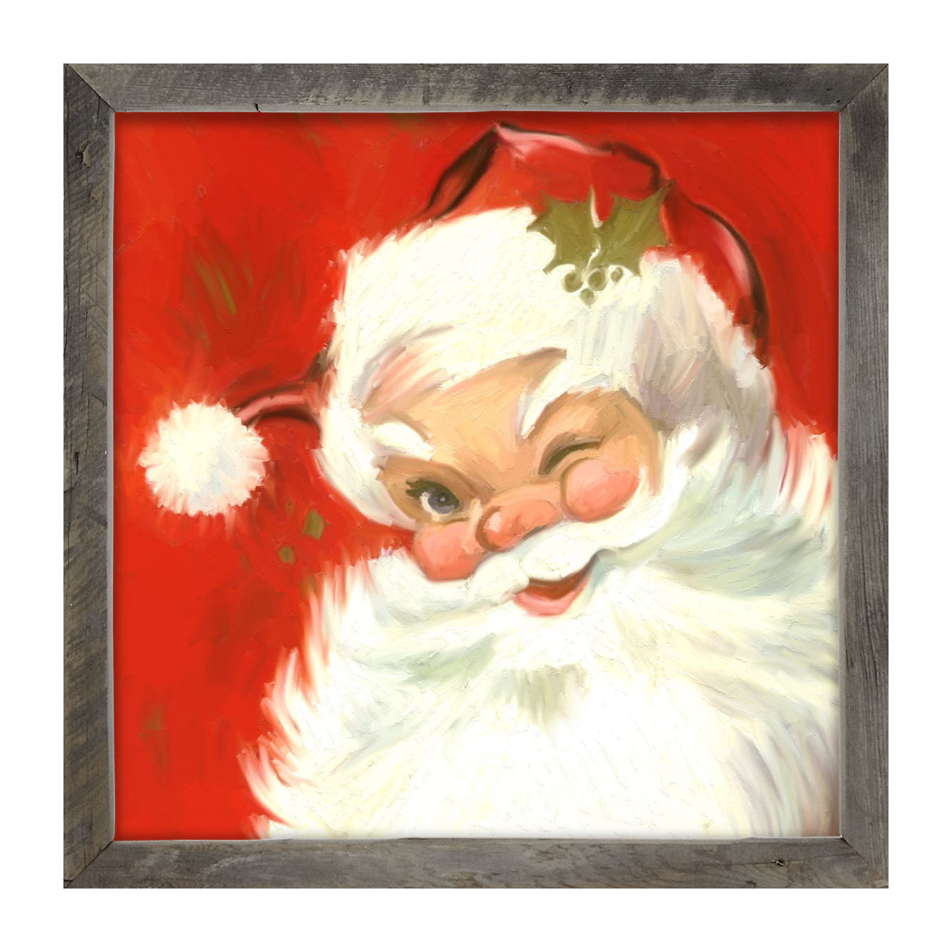 Santa's Wink - Framed art
