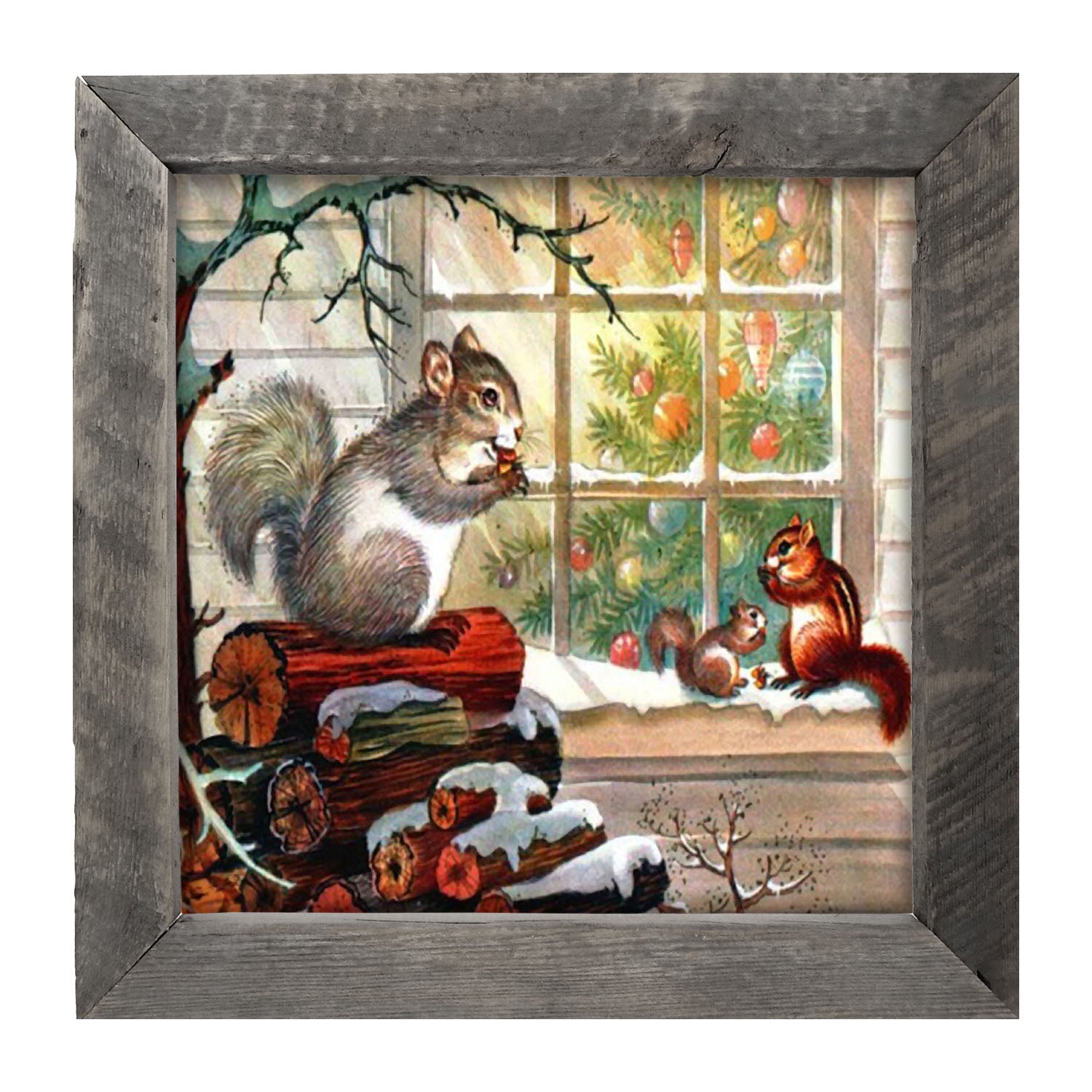 Squirrel at window - Framed art