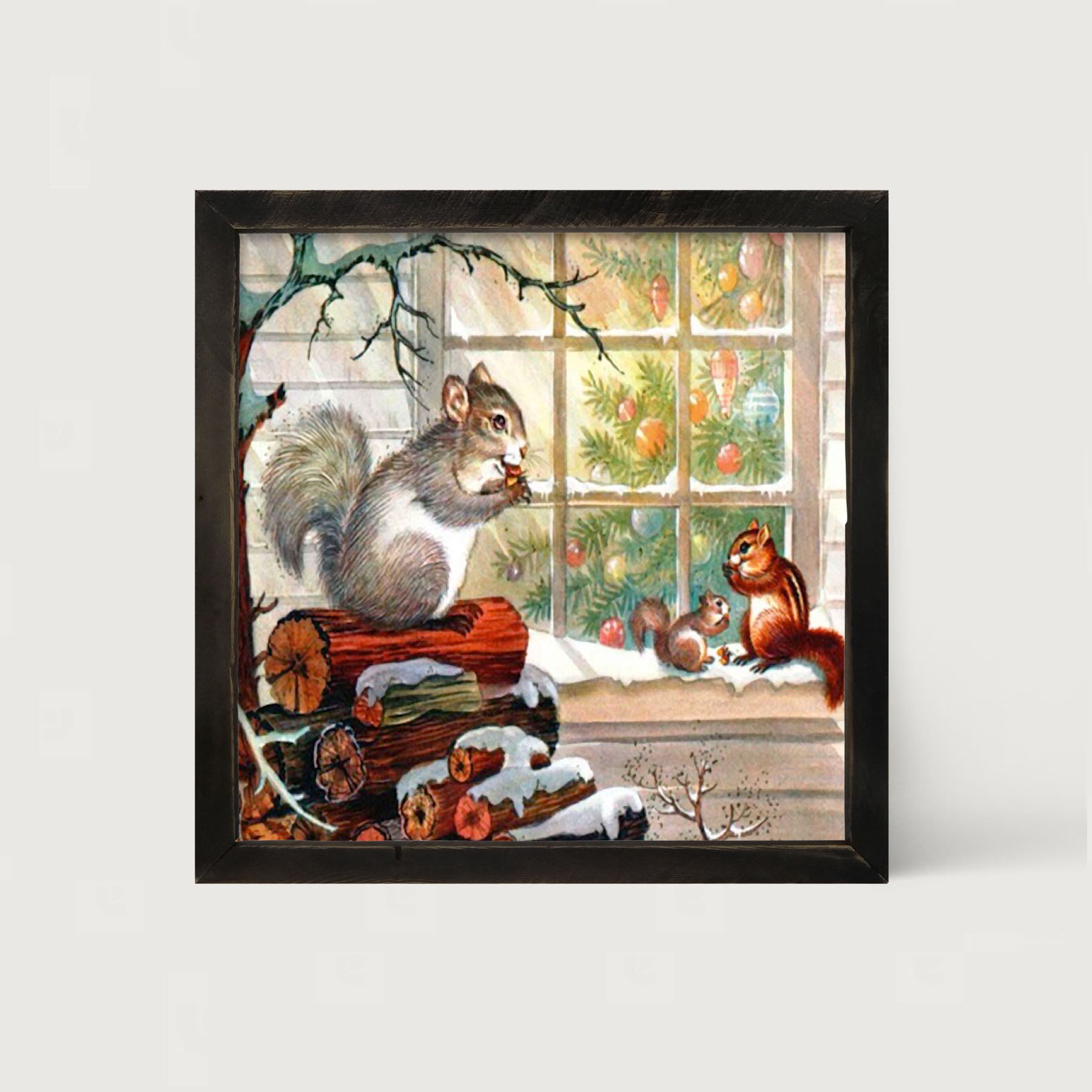 Squirrel at window - Framed art