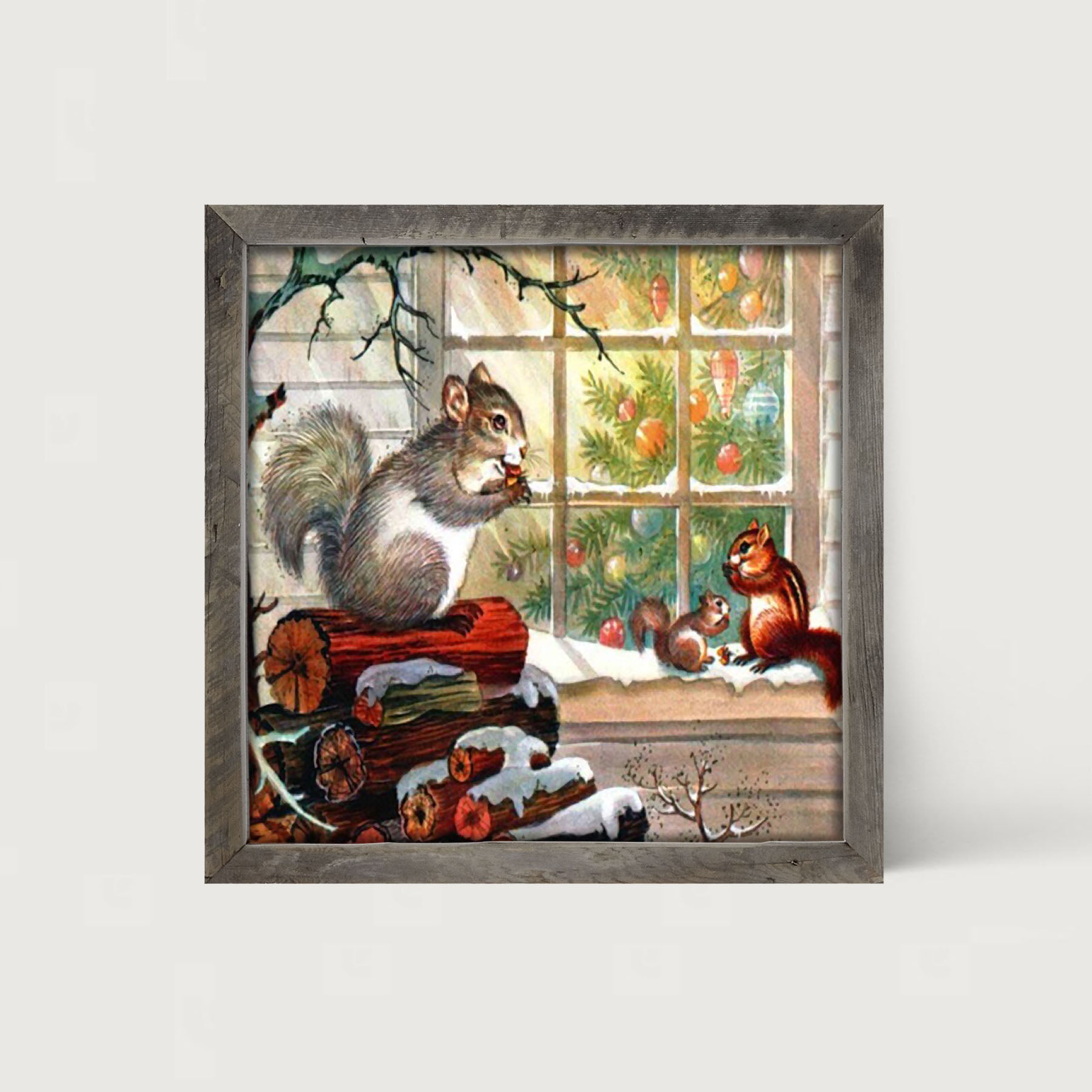 Squirrel at window - Framed art