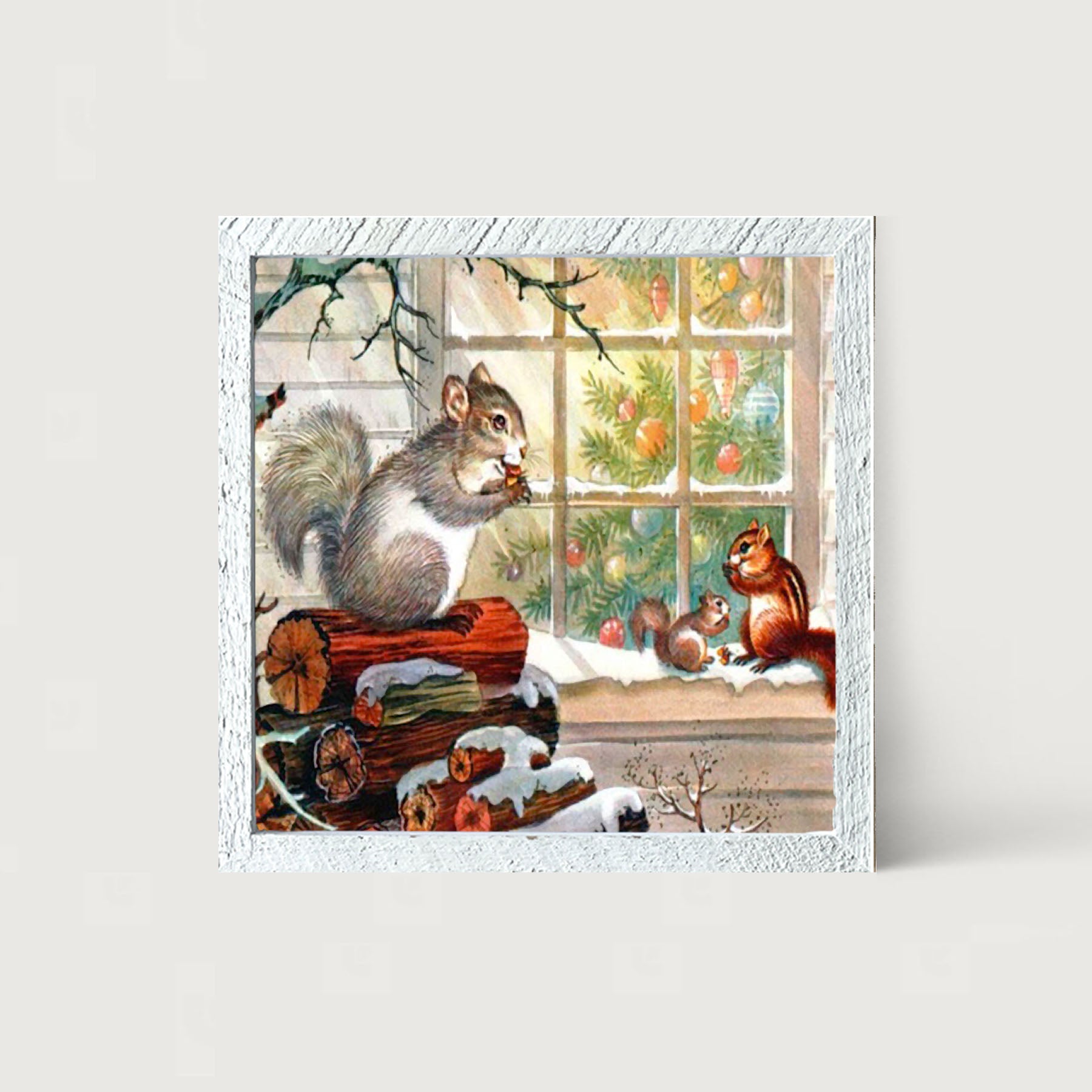 Squirrel at window - Framed art