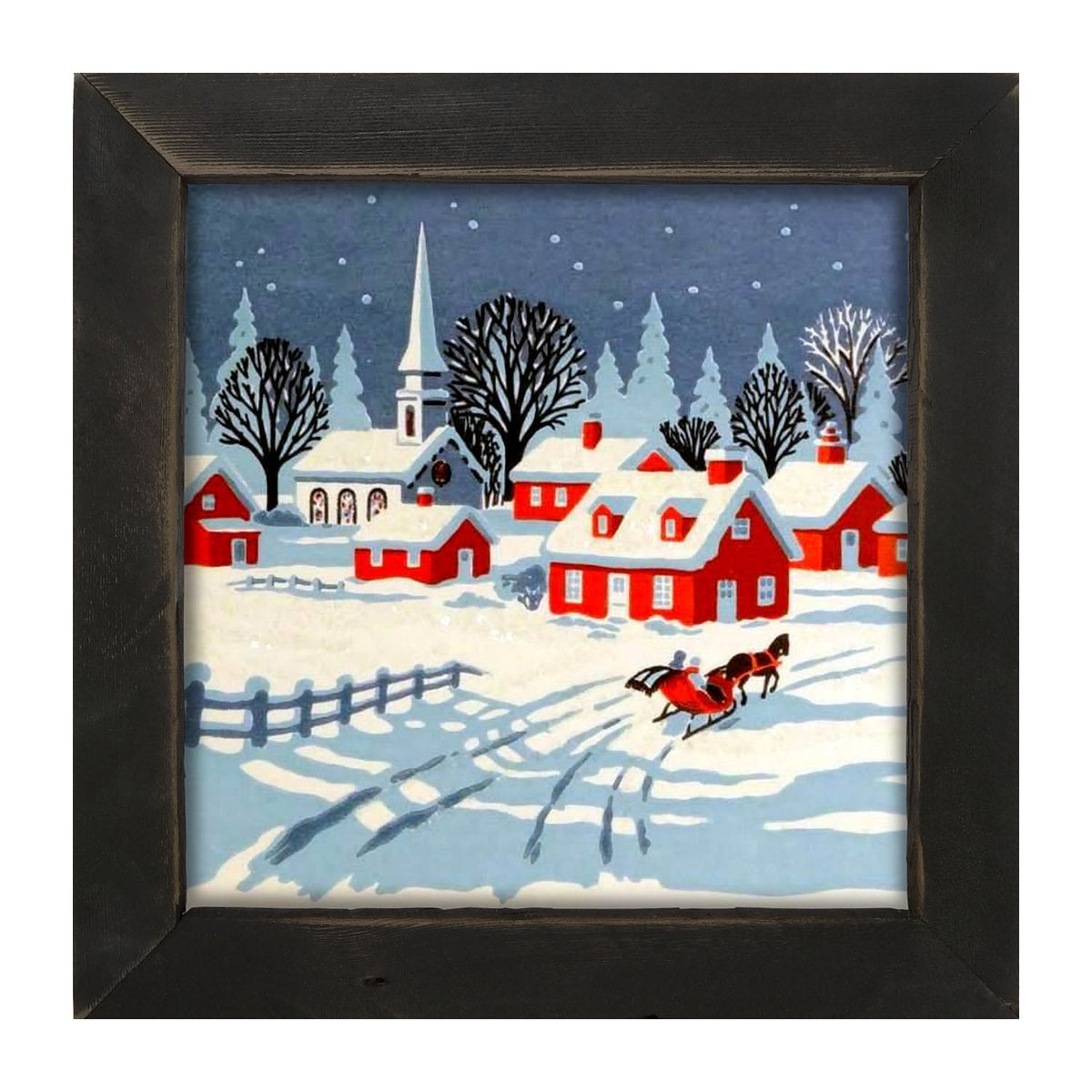 Snowy Town - Framed art