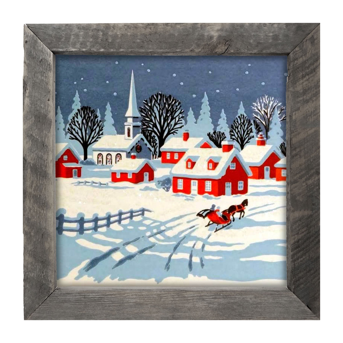 Snowy Town - Framed art