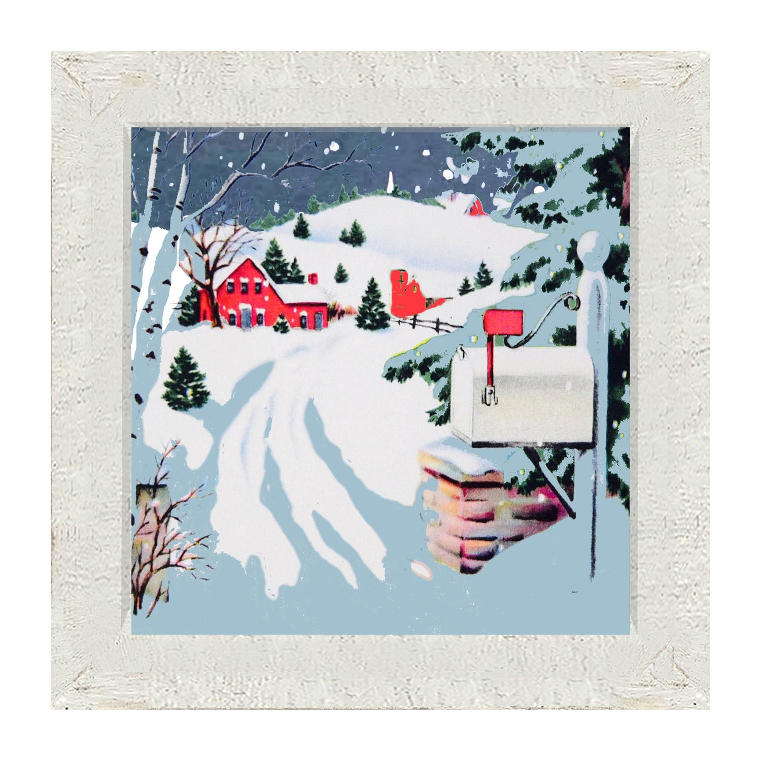 Snowy Mailbox - Framed art