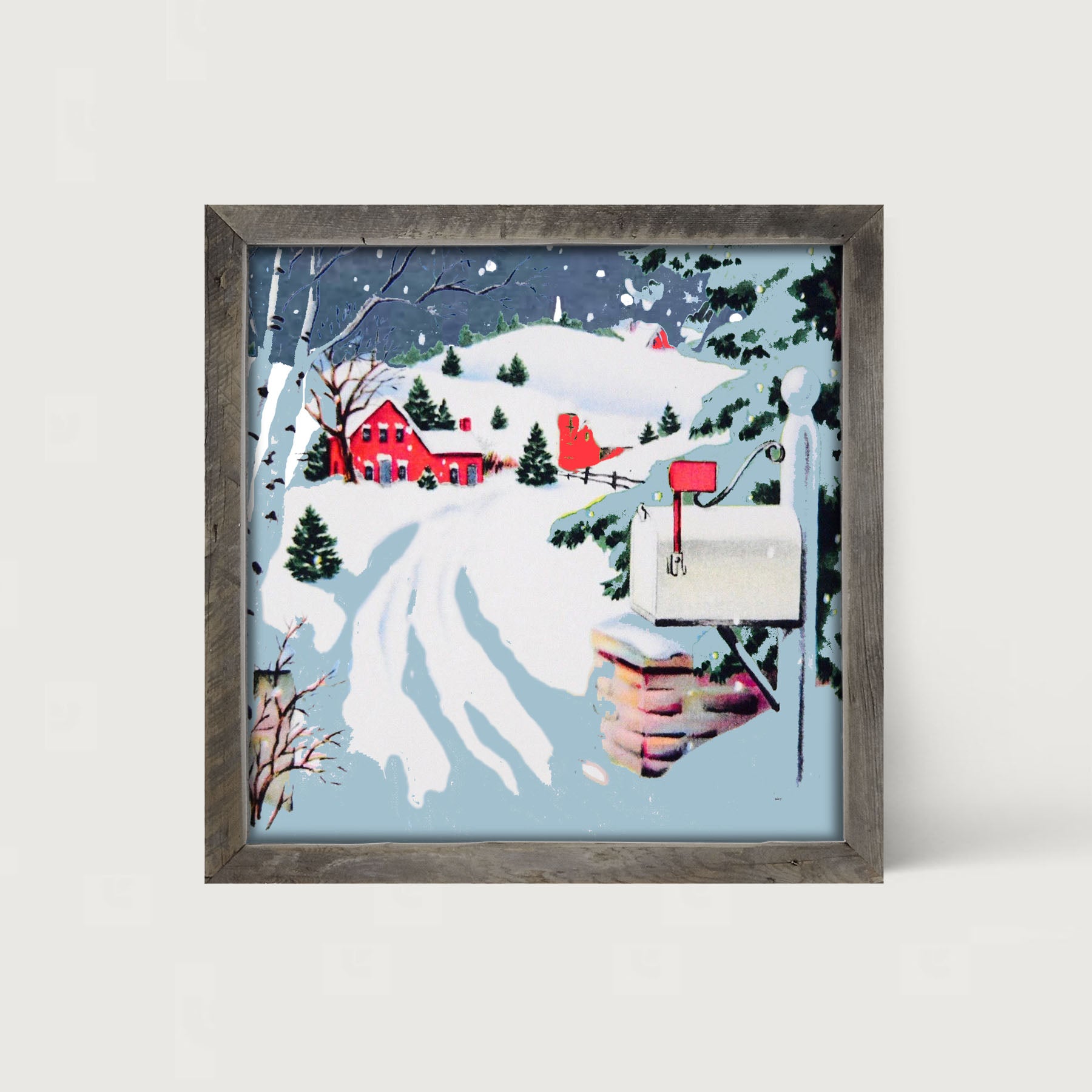 Snowy Mailbox - Framed art