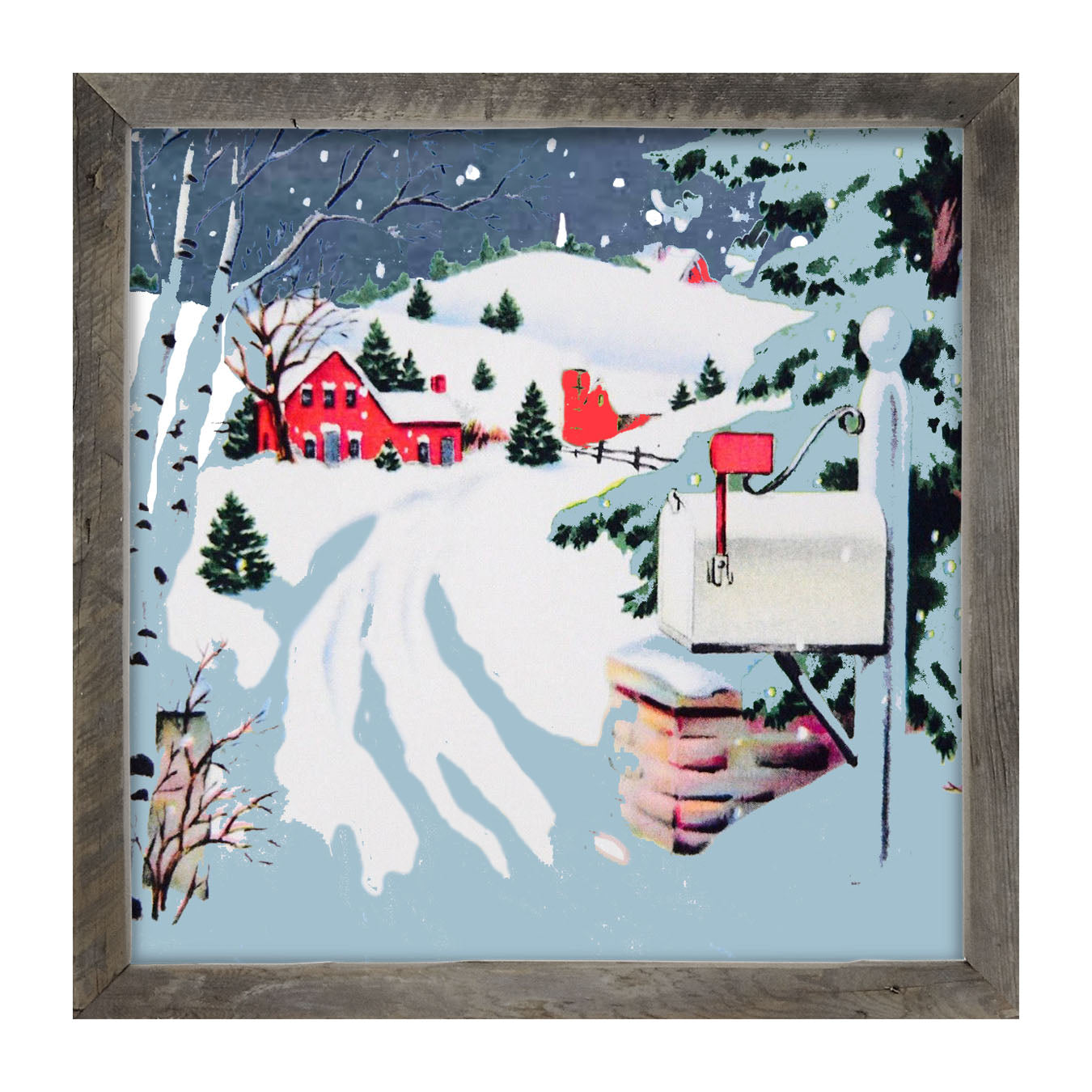 Snowy Mailbox - Framed art