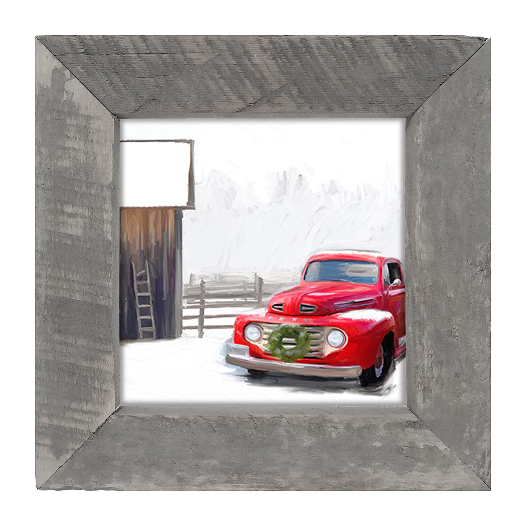 Winter red Ford - Framed art
