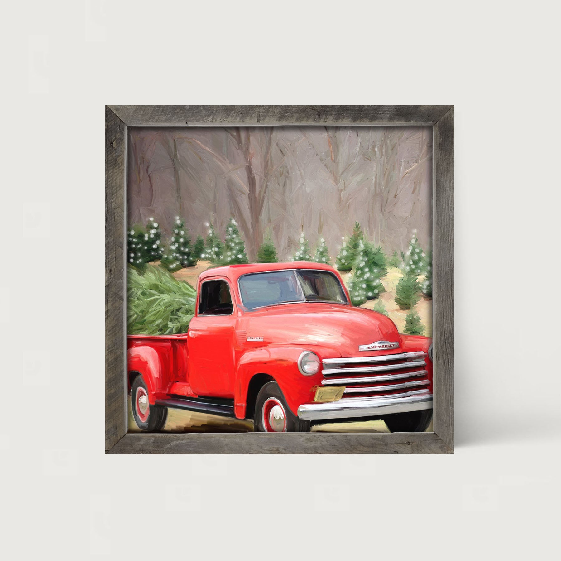 Chevy Truck with a Fresh Cut Tree - Framed art