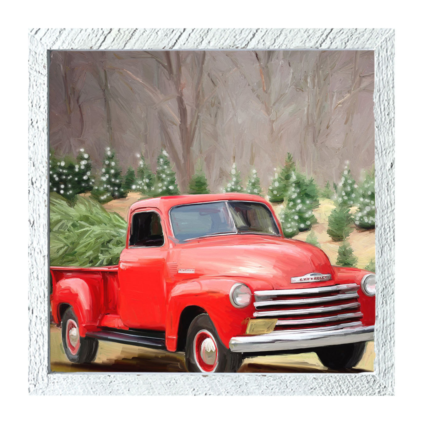 Chevy Truck with a Fresh Cut Tree - Framed art