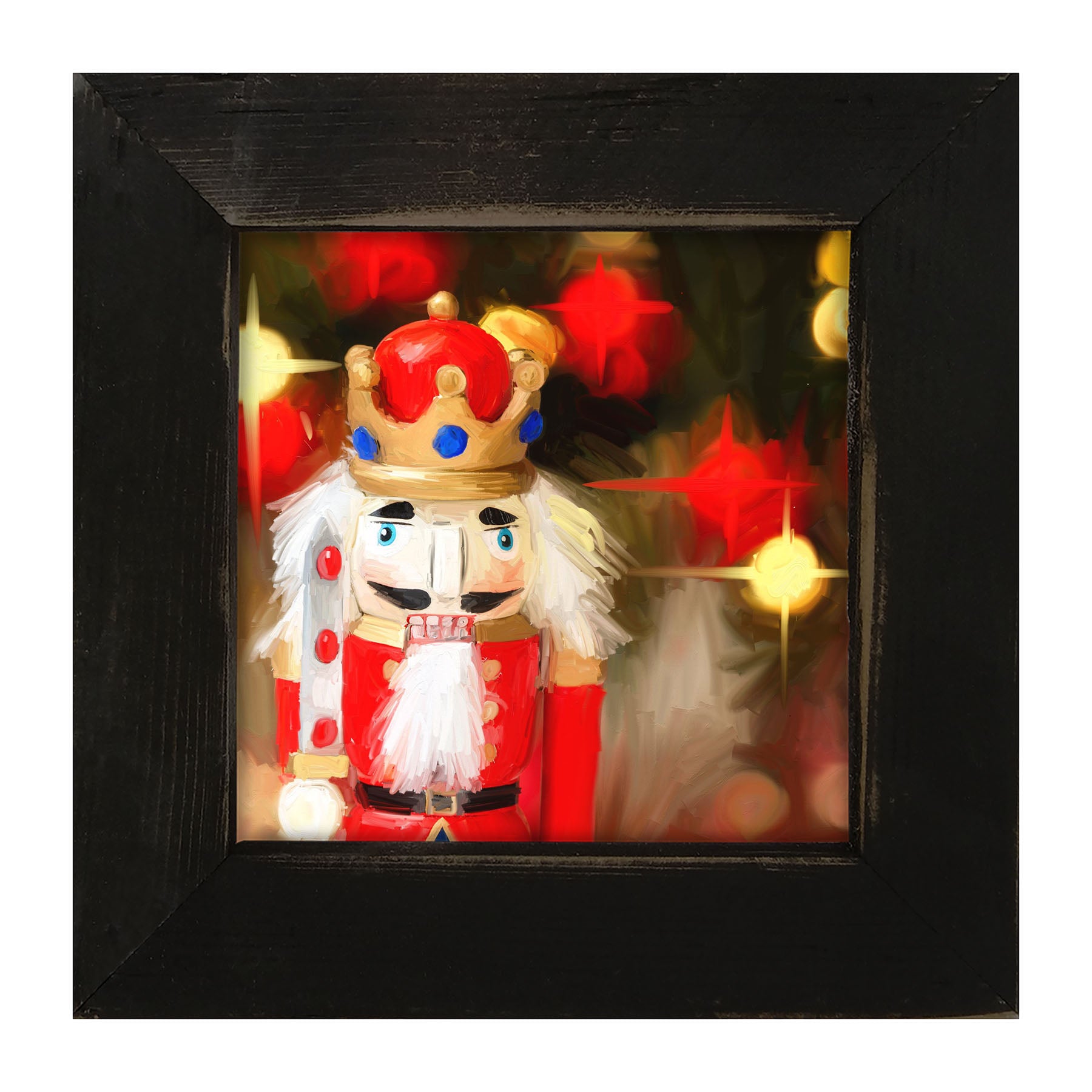 Bright Red Nutcracker at Christmas Time - Framed art