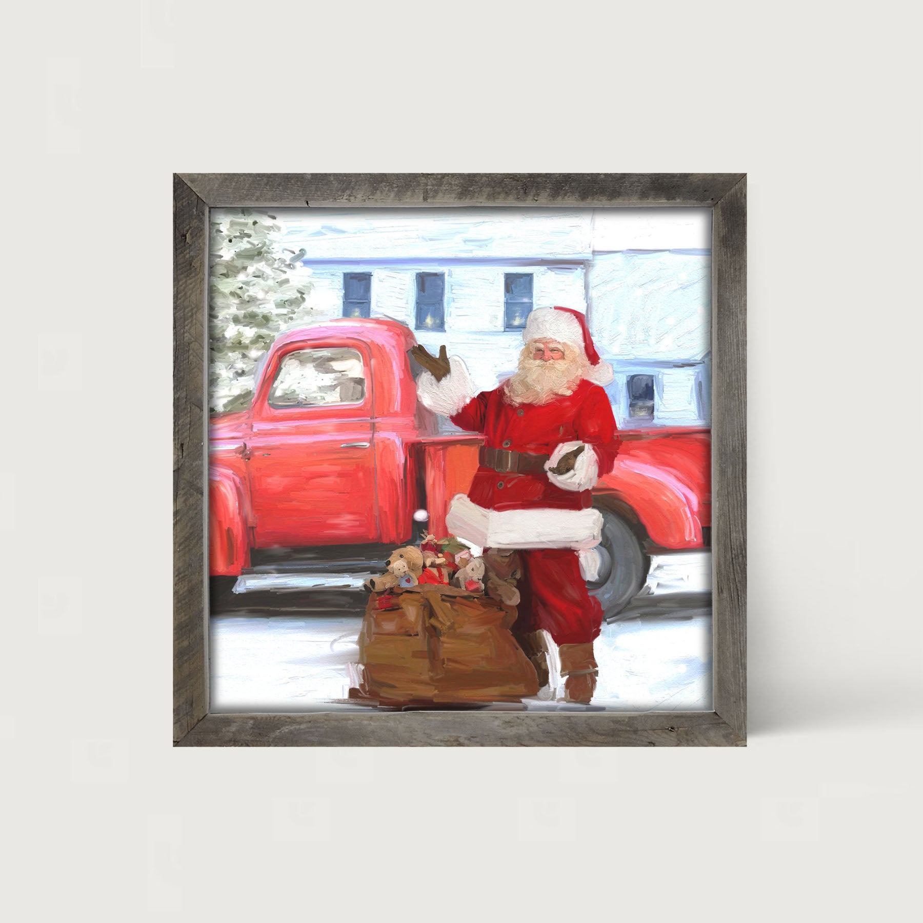 Santa Old Truck - Framed art