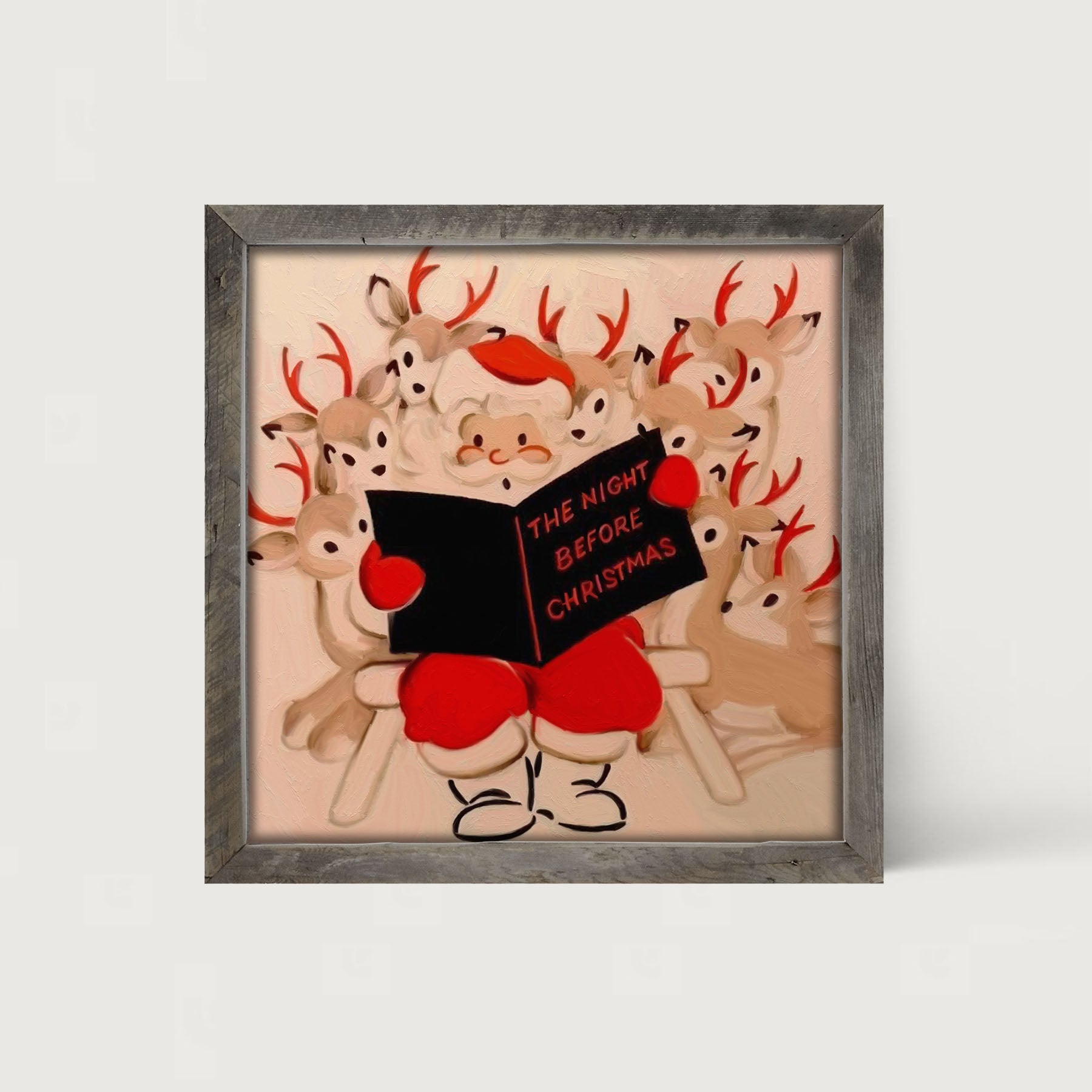 Santa reading - Framed art