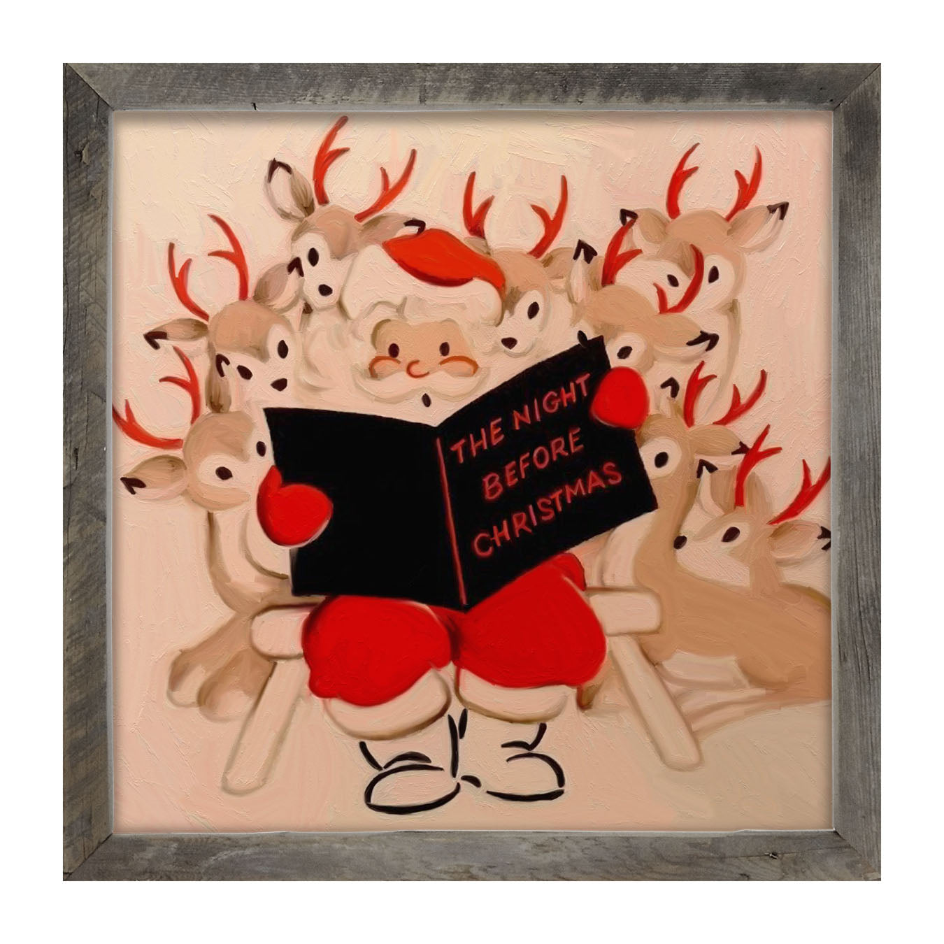Santa reading - Framed art