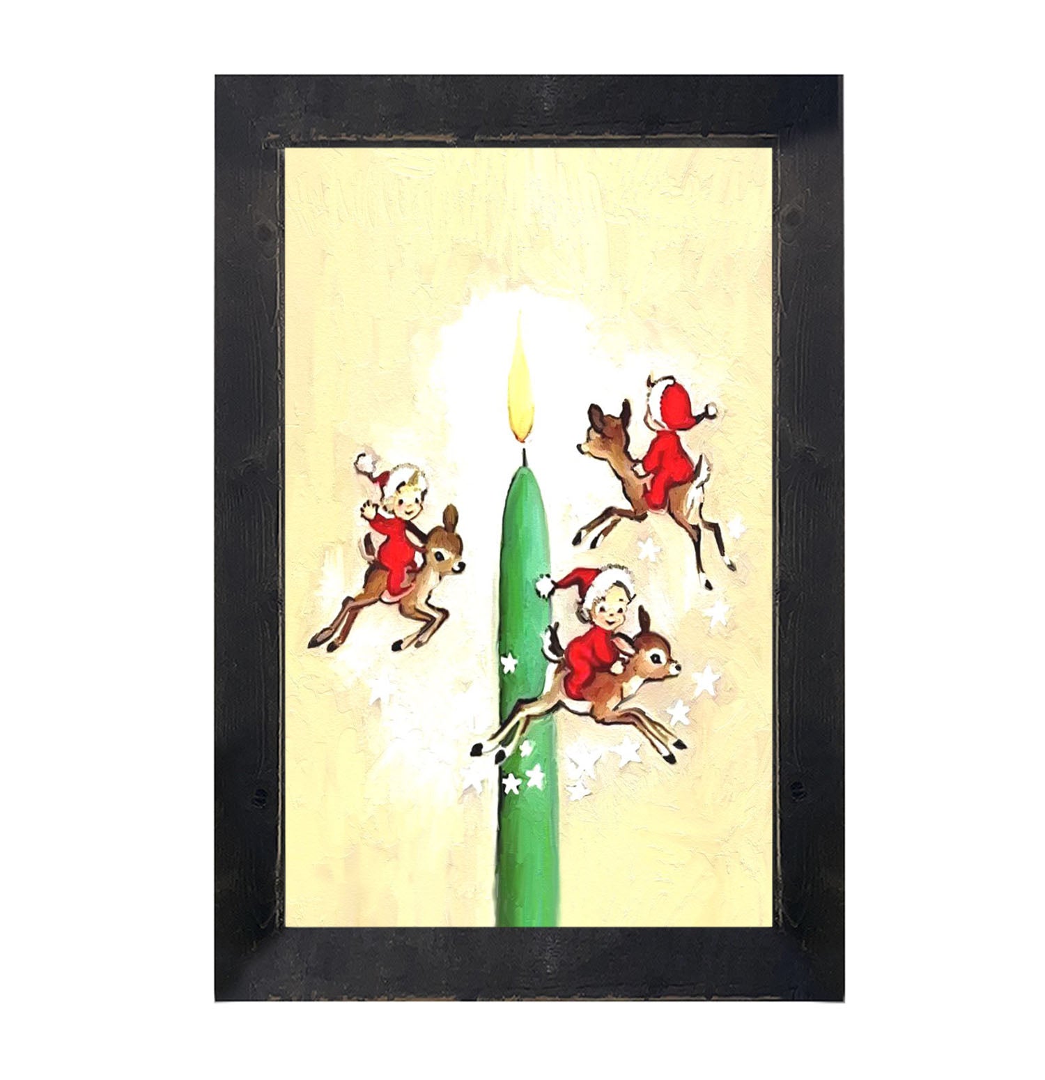 Elves with Candles - Framed art