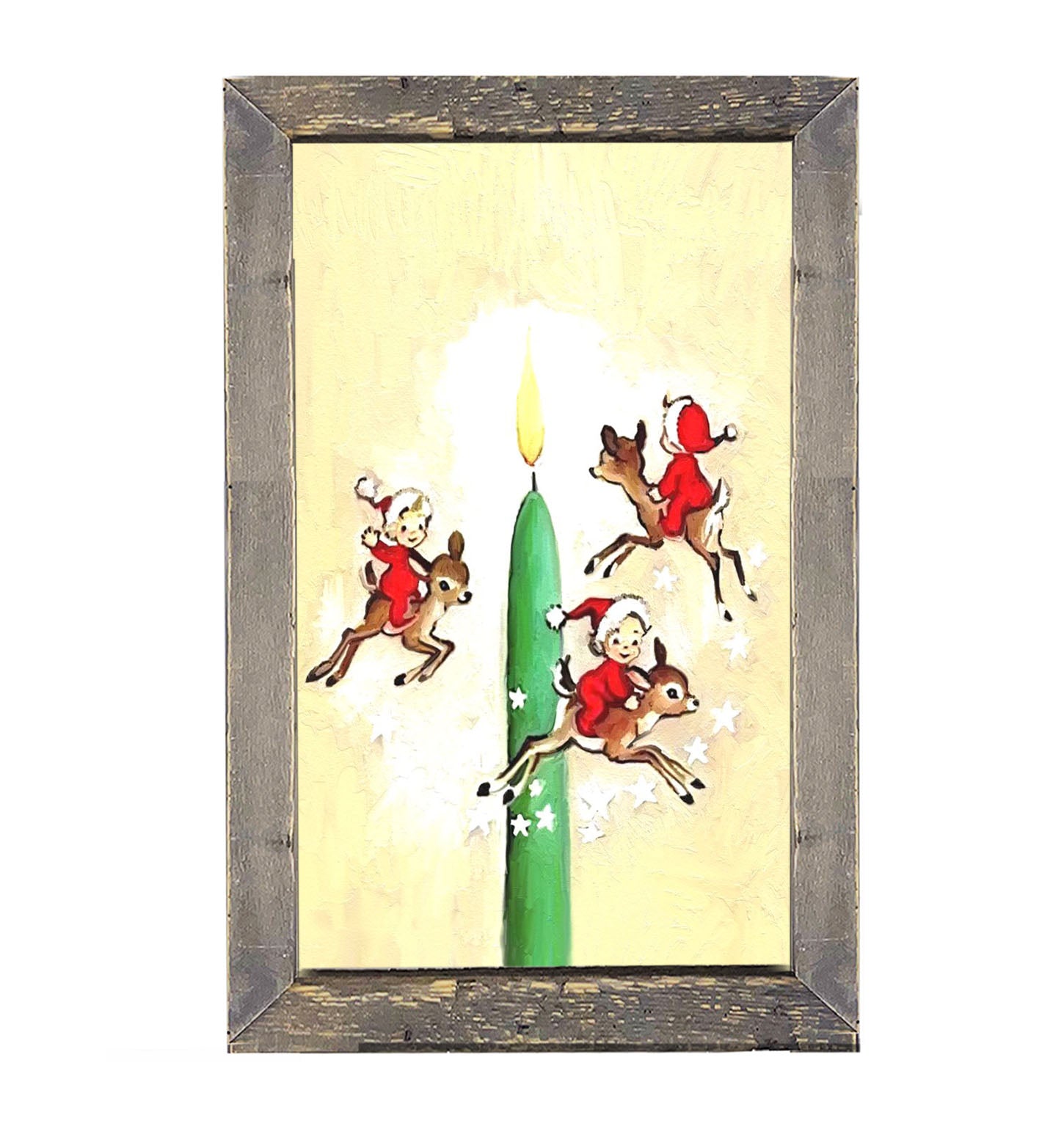 Elves with Candles - Framed art