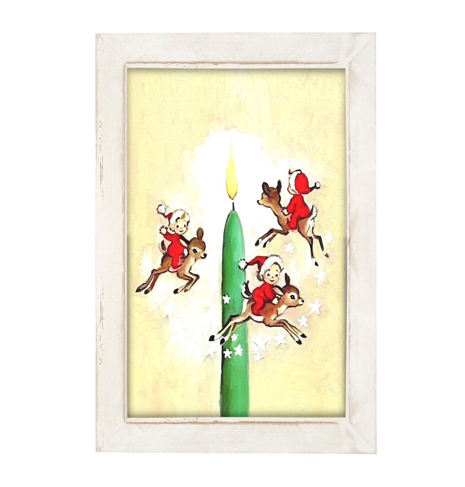 Elves with Candles - Framed art