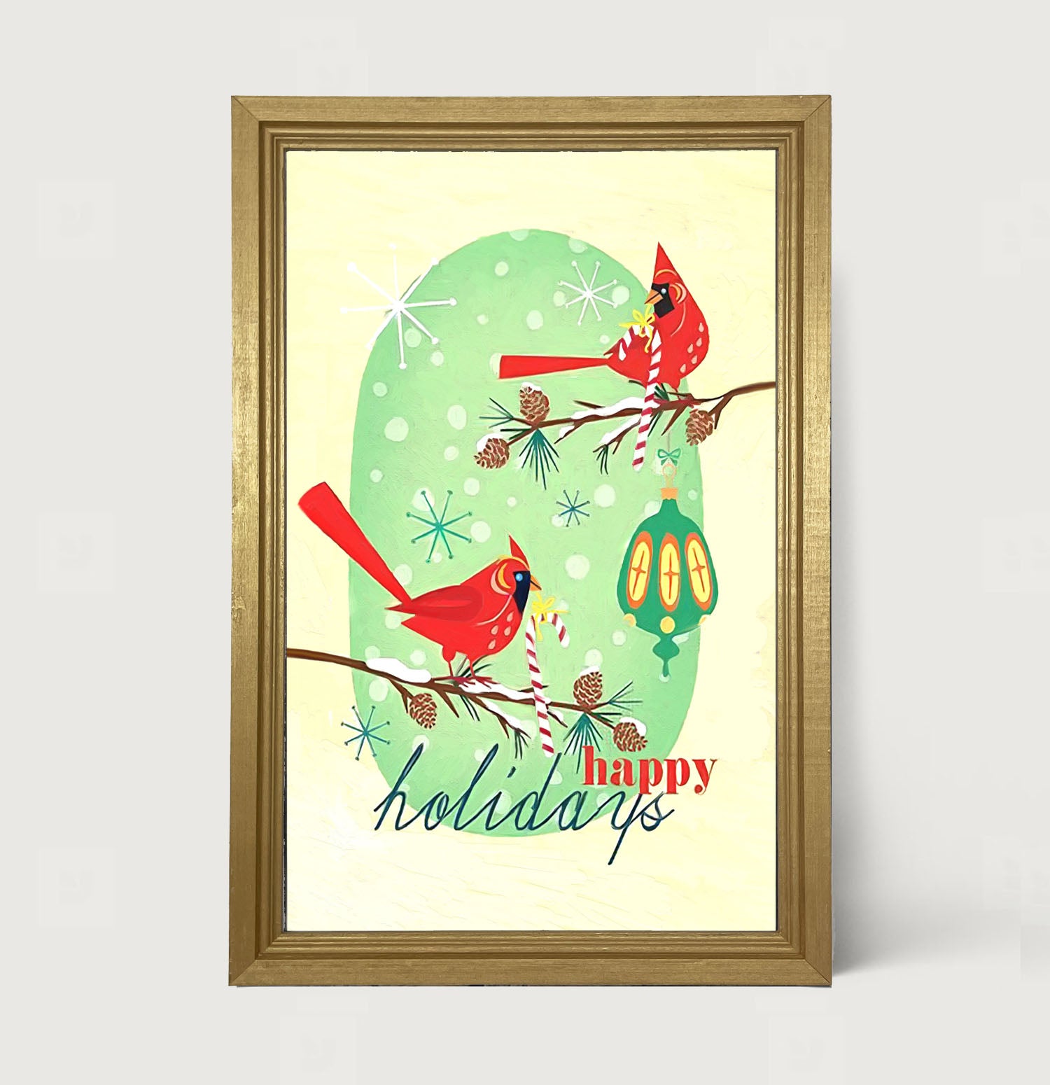 Vintage Christmas Cardinal - Framed art