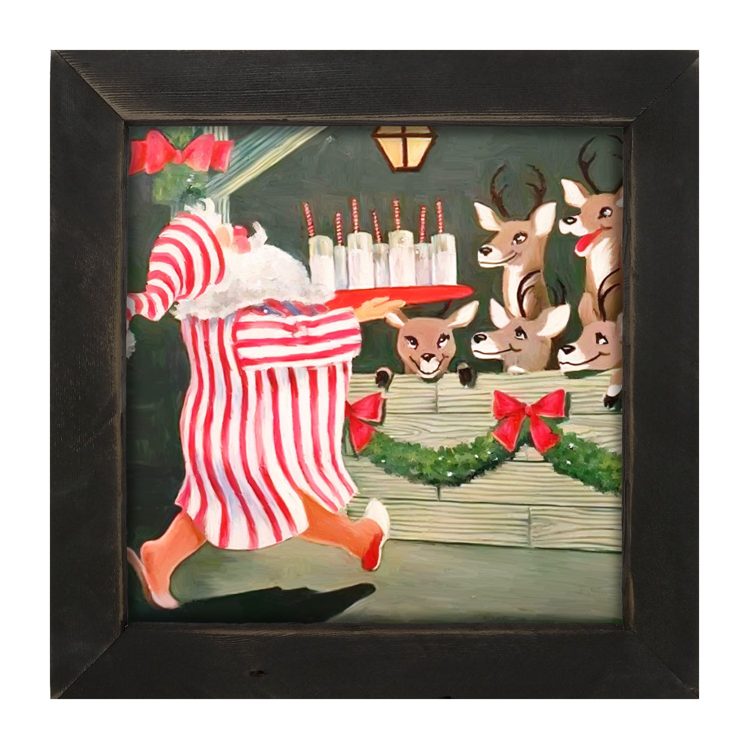 Santa having drinks - Framed art