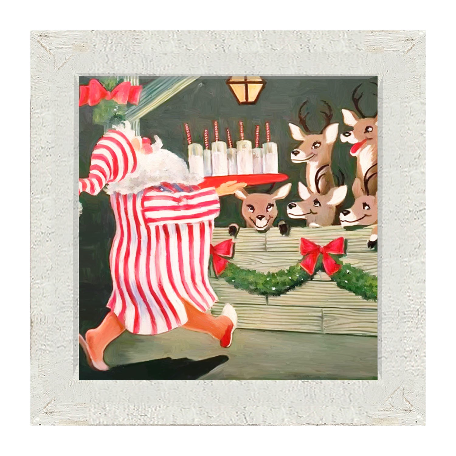 Santa having drinks - Framed art