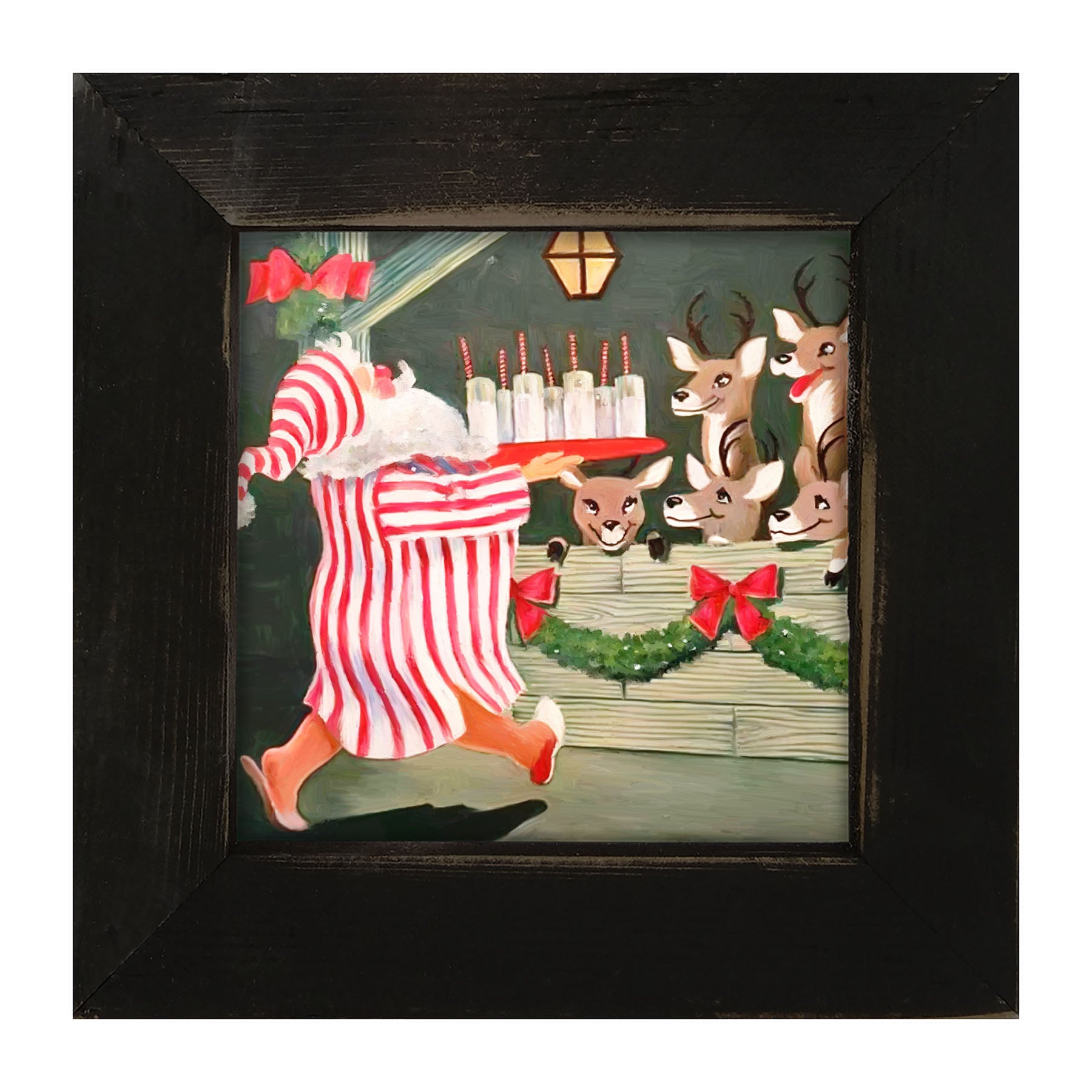 Santa having drinks - Framed art