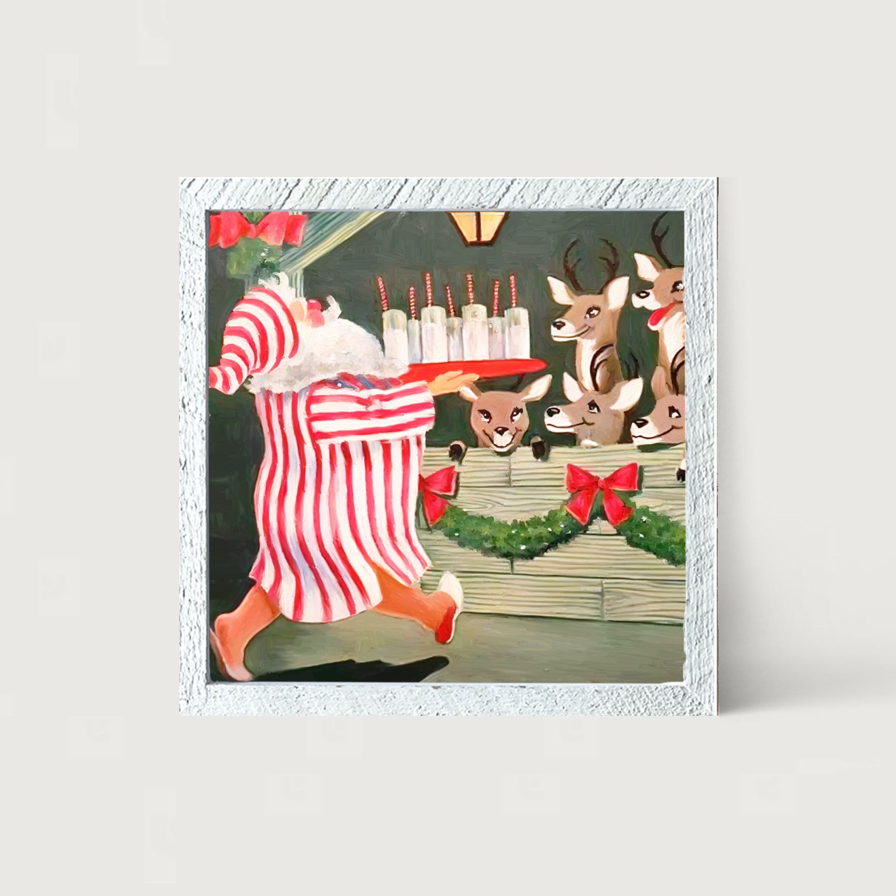 Santa having drinks - Framed art