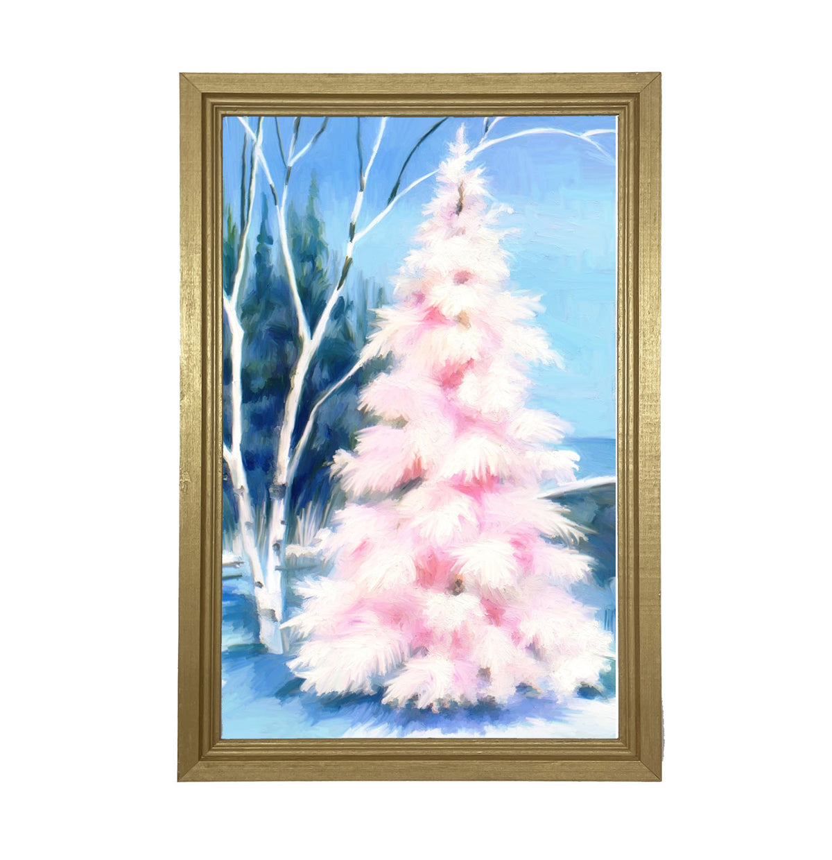 Pink tree at night - Framed art
