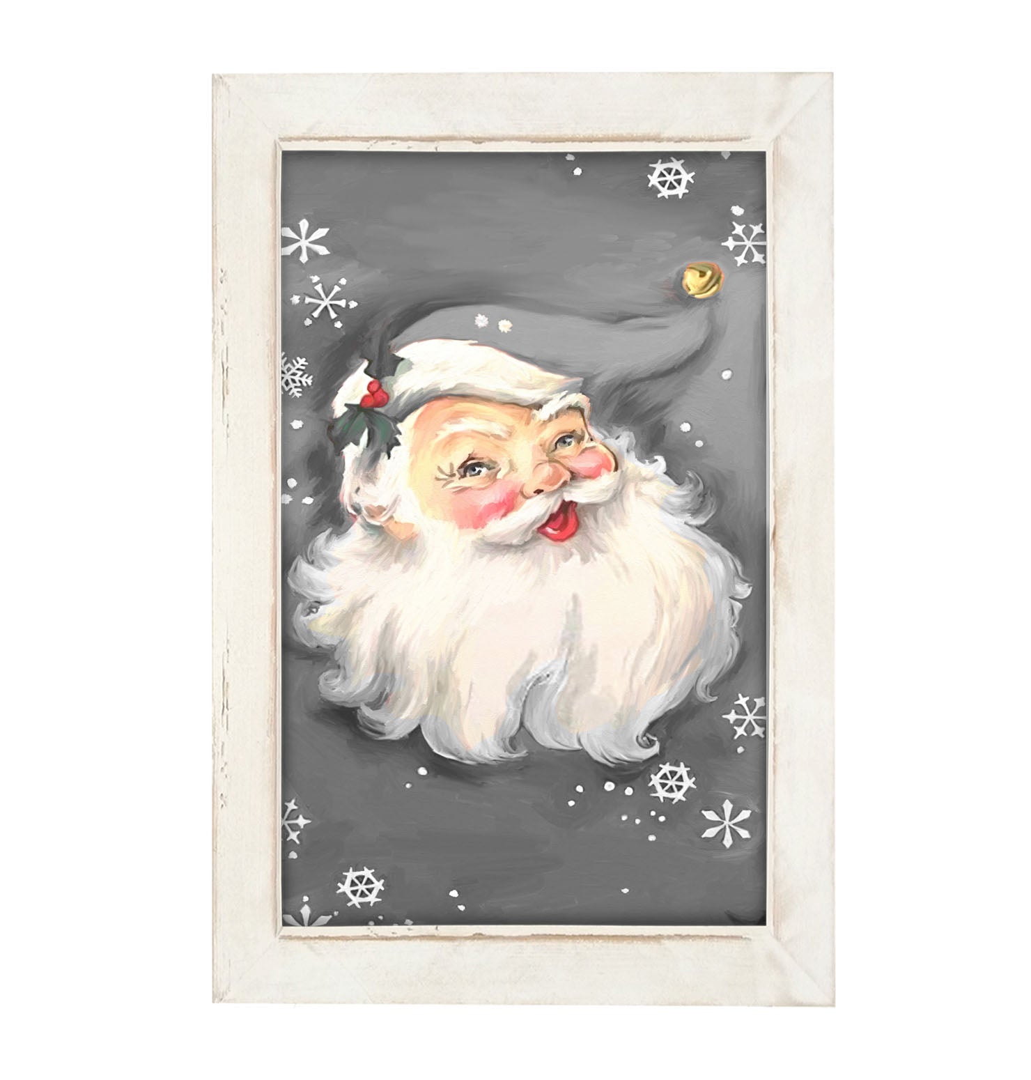 Grey Santa w snowflakes