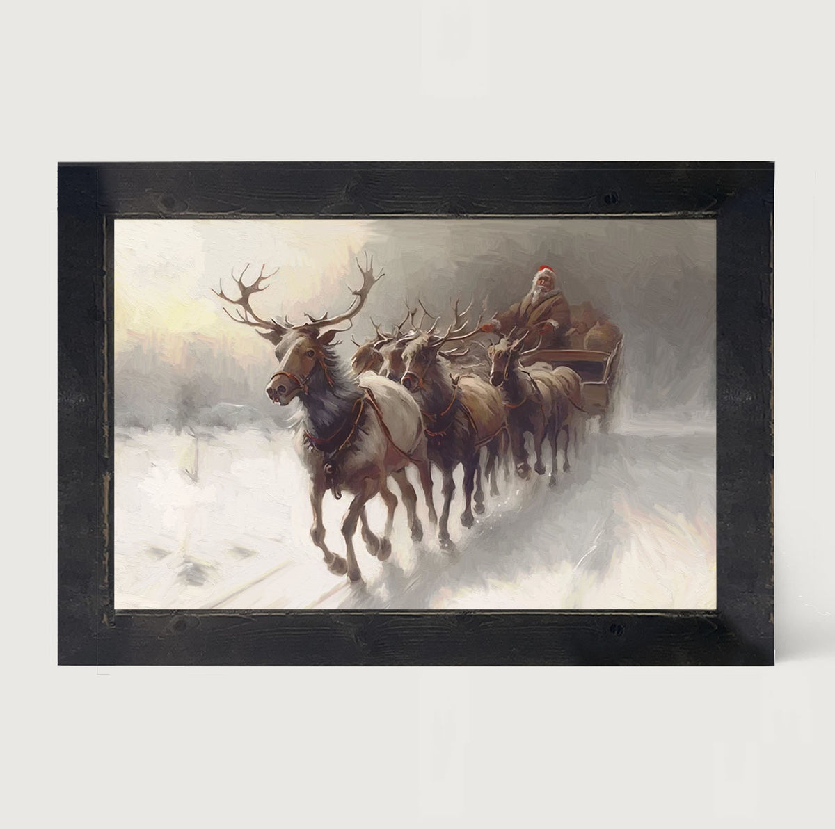 Santa's Reindeer - Framed art
