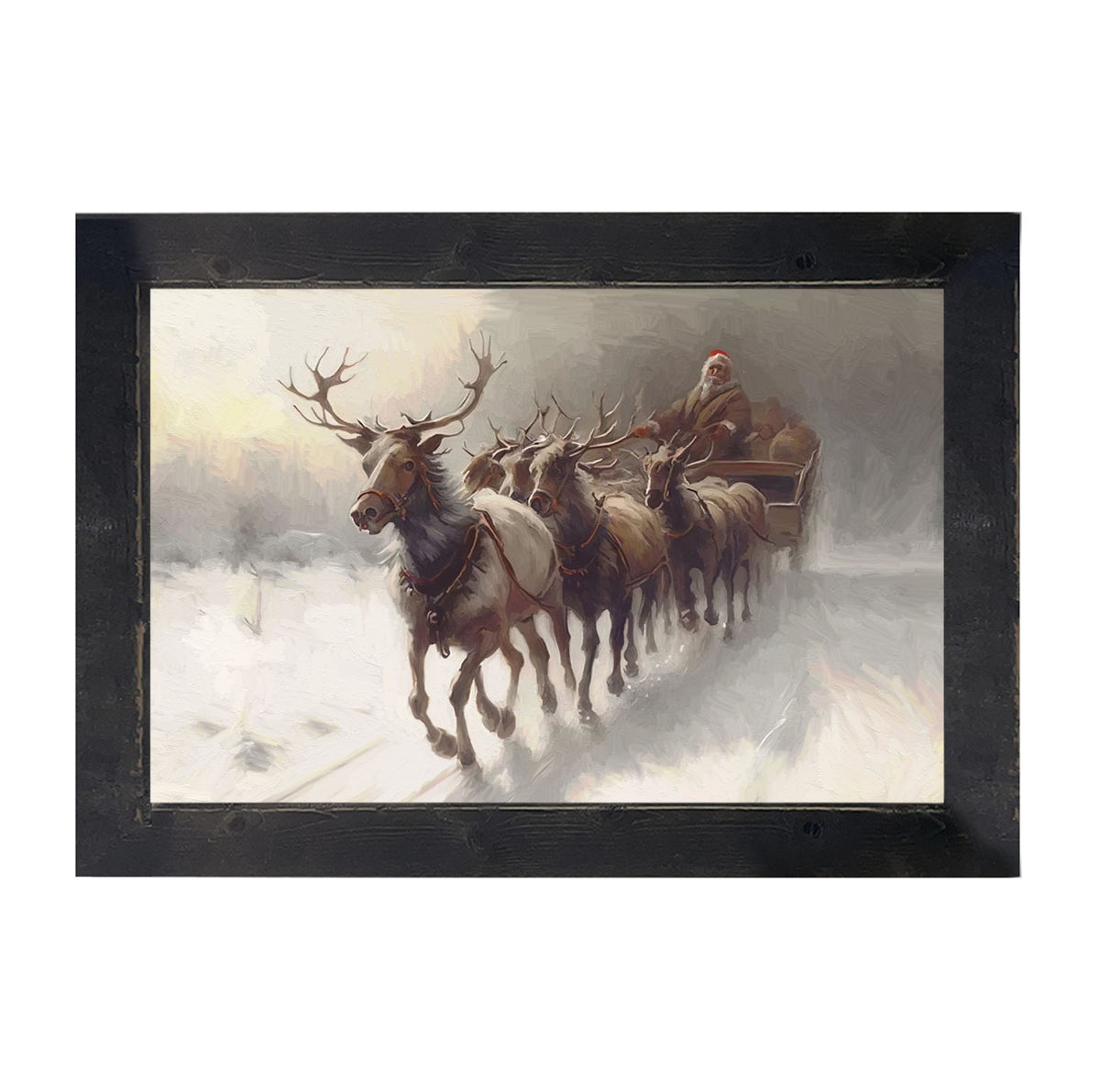 Santa's Reindeer - Framed art