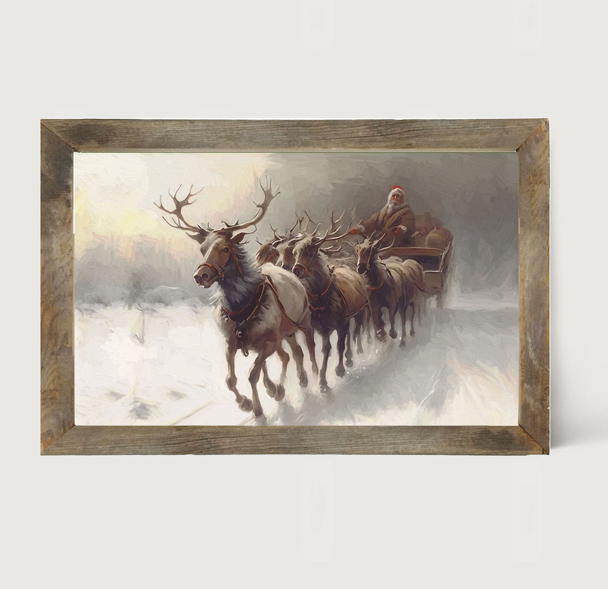 Santa's Reindeer - Framed art