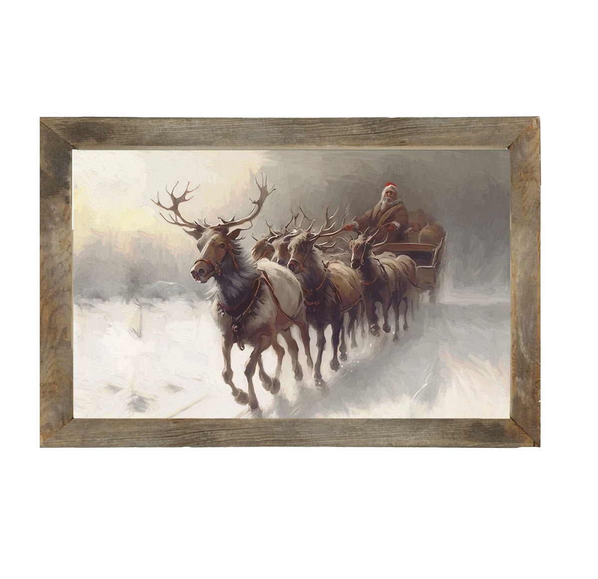 Santa's Reindeer - Framed art