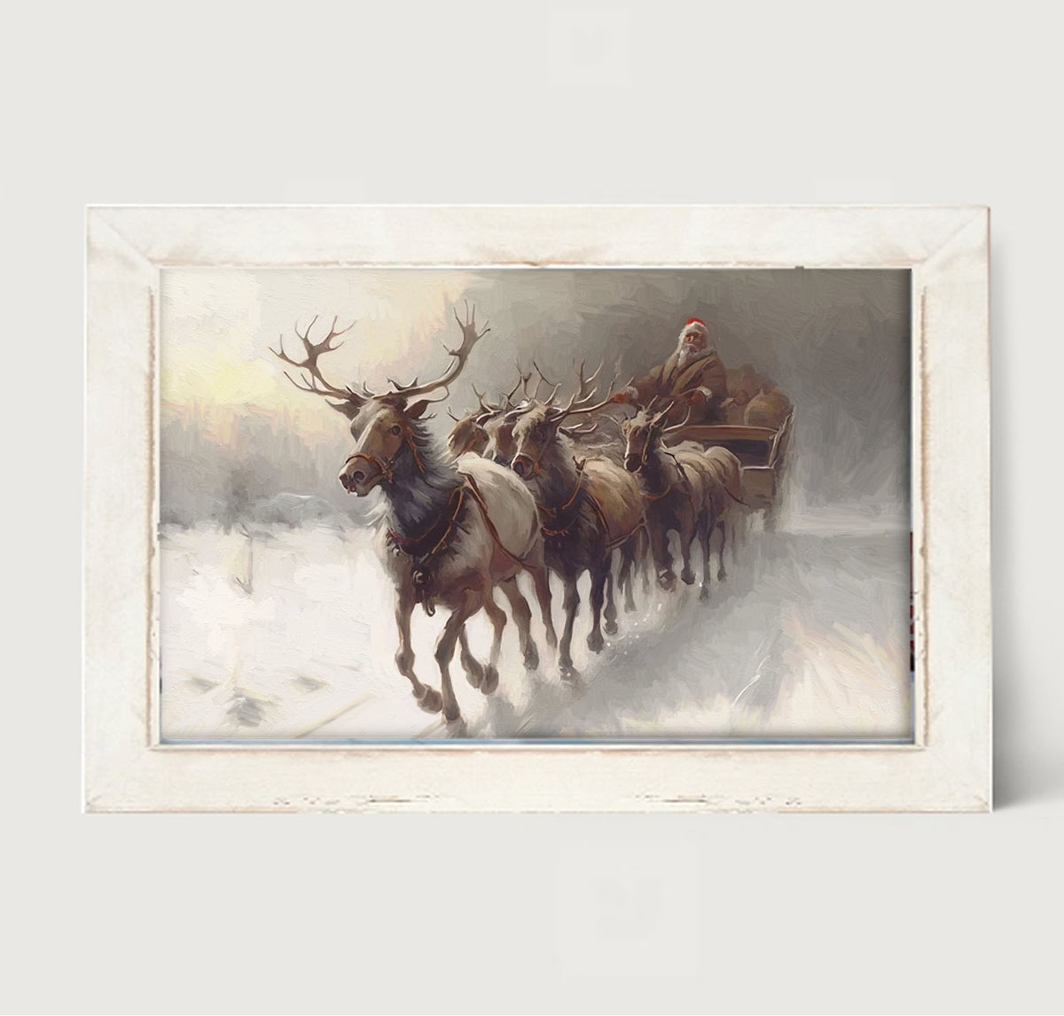 Santa's Reindeer - Framed art
