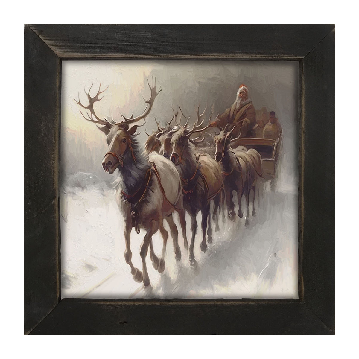 Santa's Reindeer - Framed art