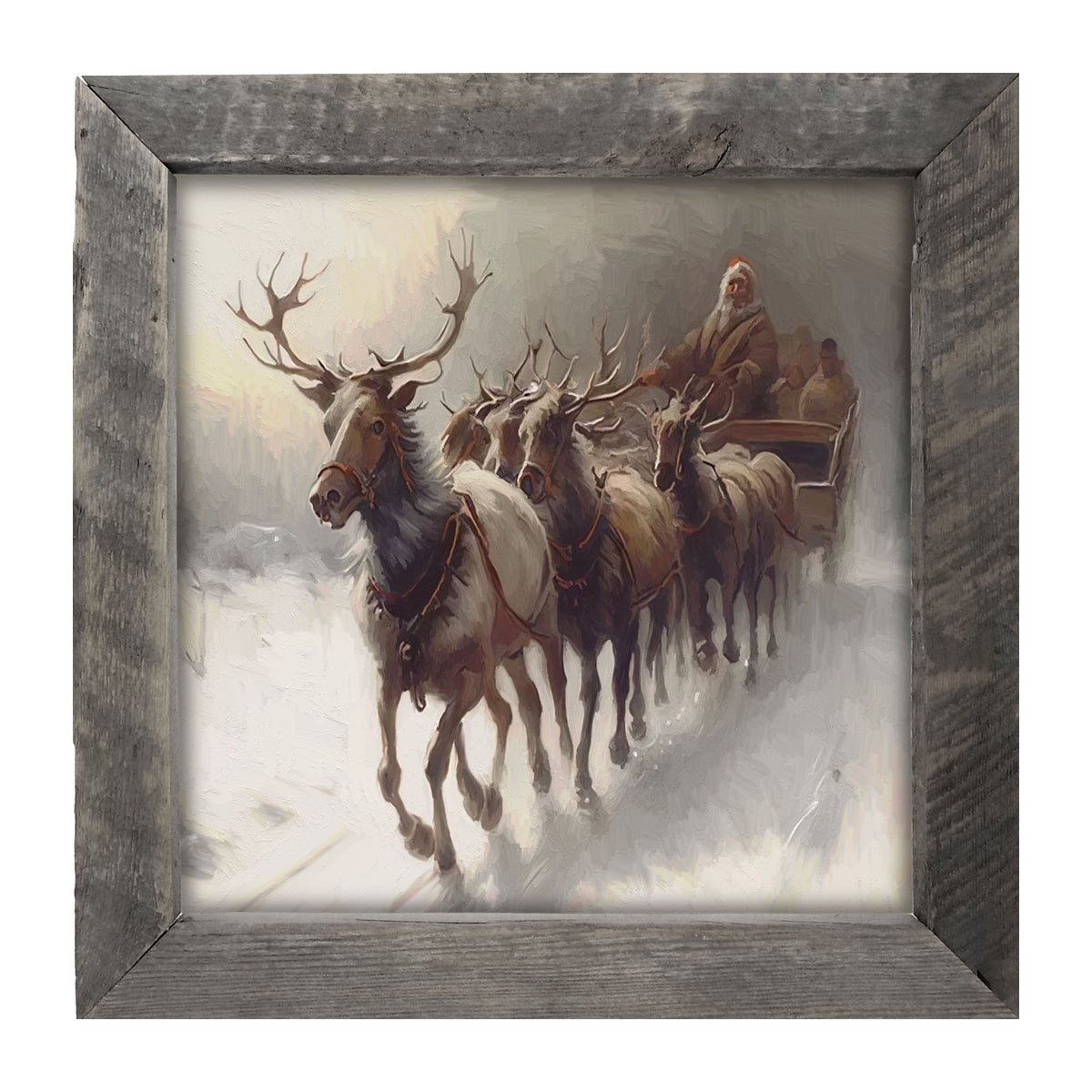 Santa's Reindeer - Framed art