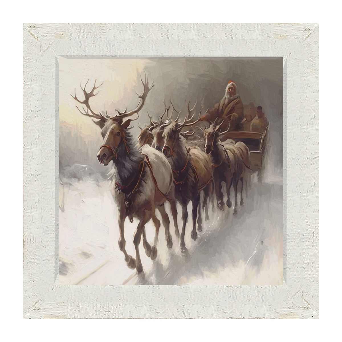 Santa's Reindeer - Framed art
