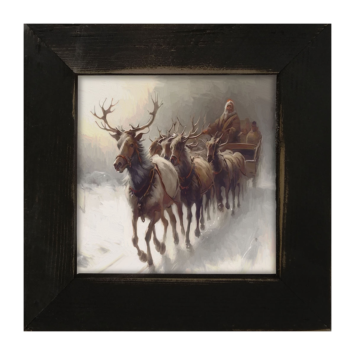 Santa's Reindeer - Framed art