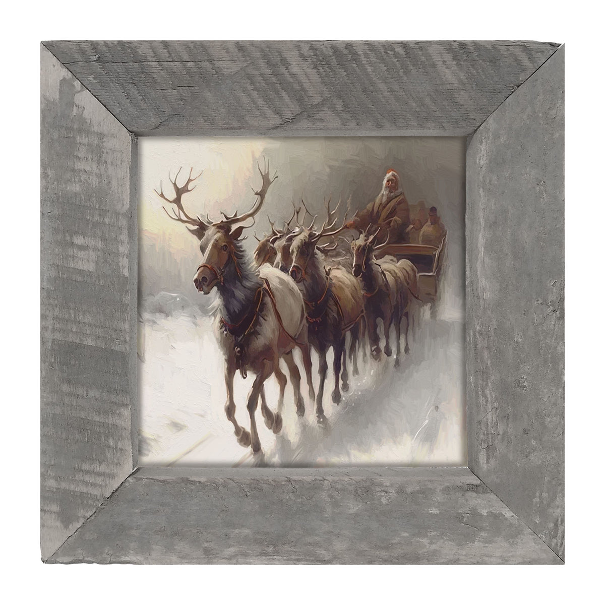Santa's Reindeer - Framed art