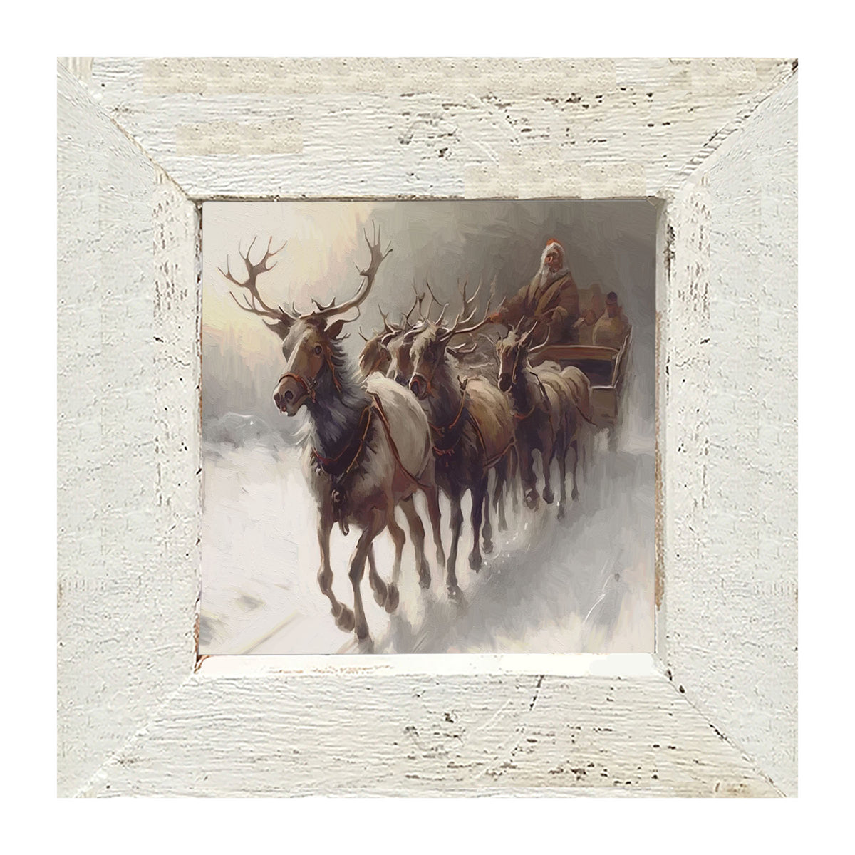 Santa's Reindeer - Framed art
