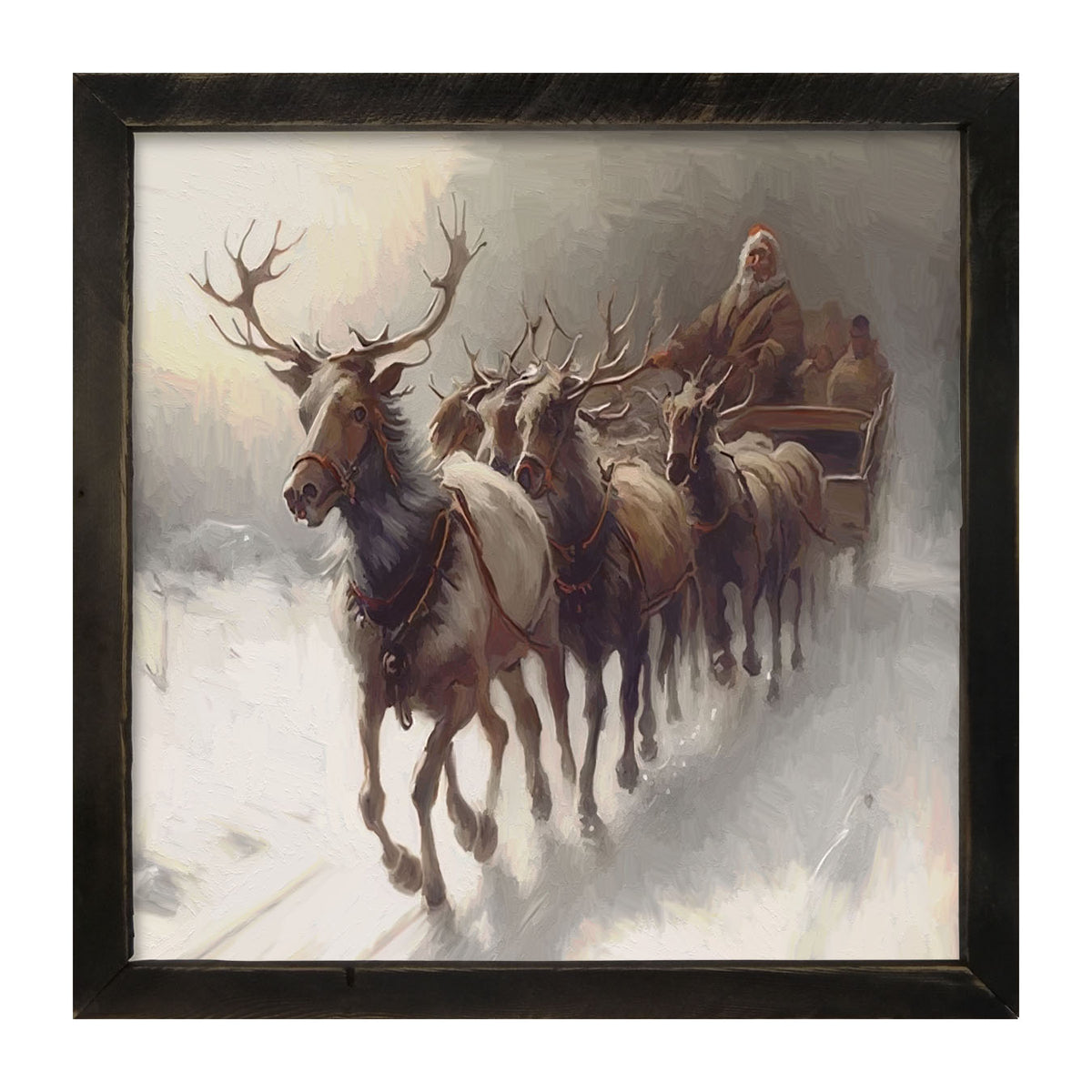 Santa's Reindeer - Framed art