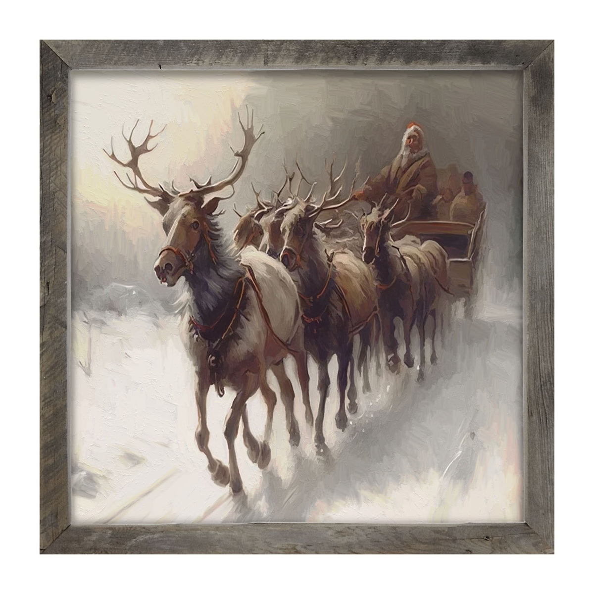 Santa's Reindeer - Framed art