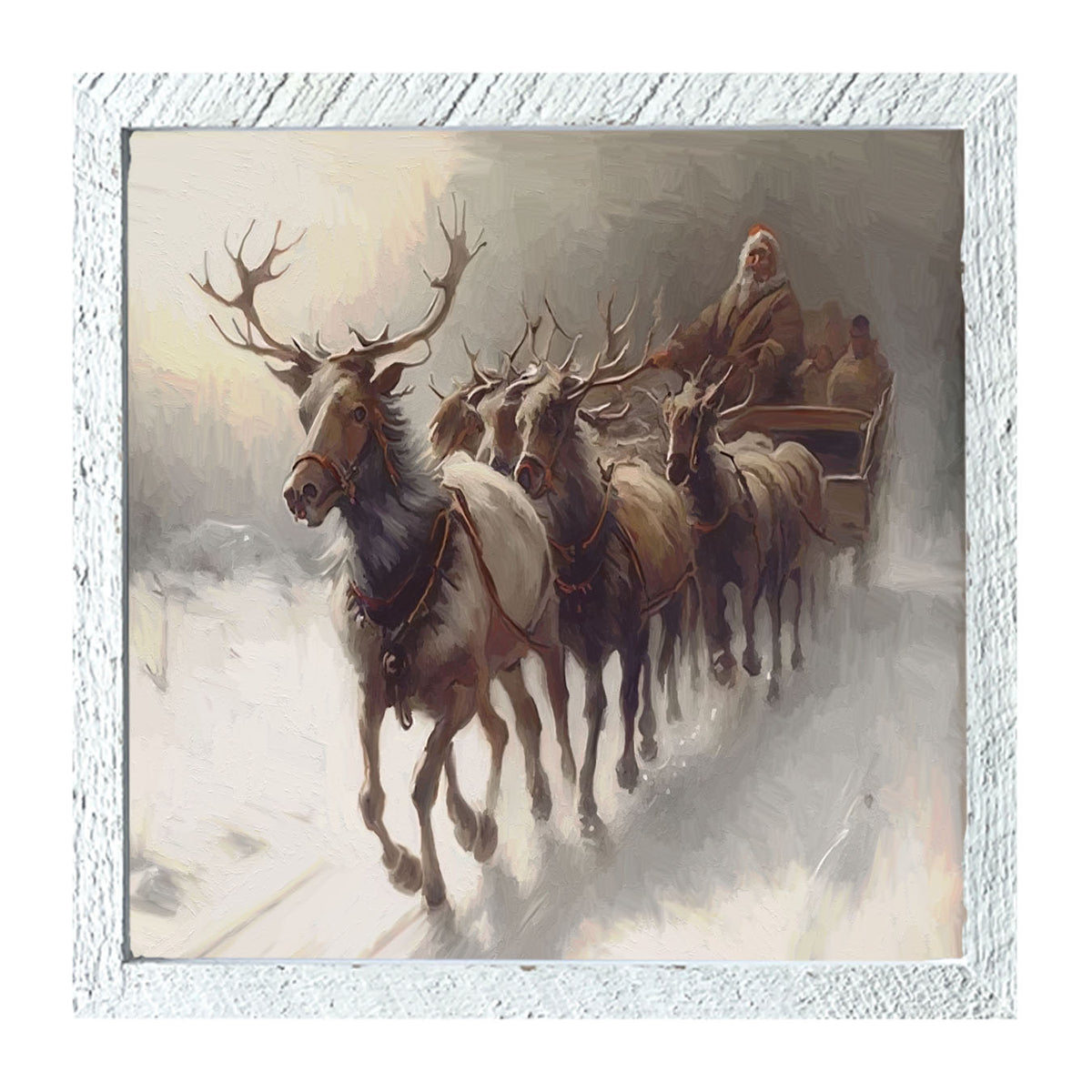 Santa's Reindeer - Framed art